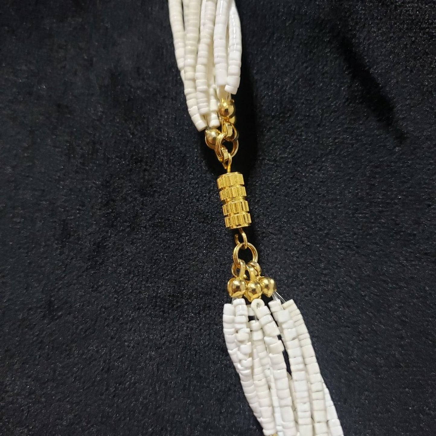 Women's White Multilayer Beaded Round Fashion Jewelry Necklace