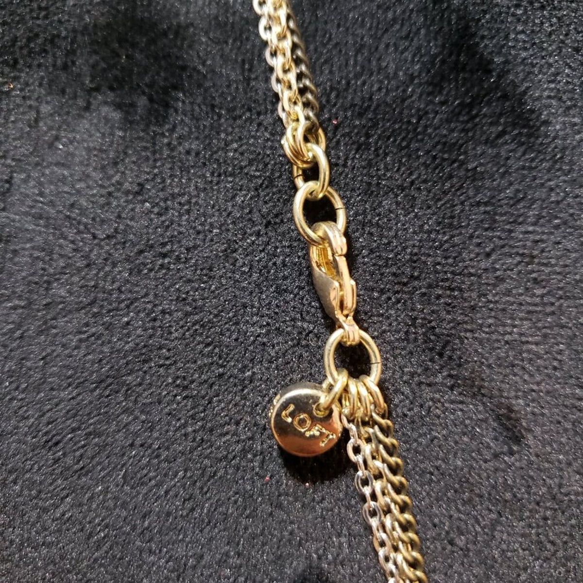 Loft Womens Gold Chain Multi Faceted Crystal Beads Necklace with Lobster Clasp