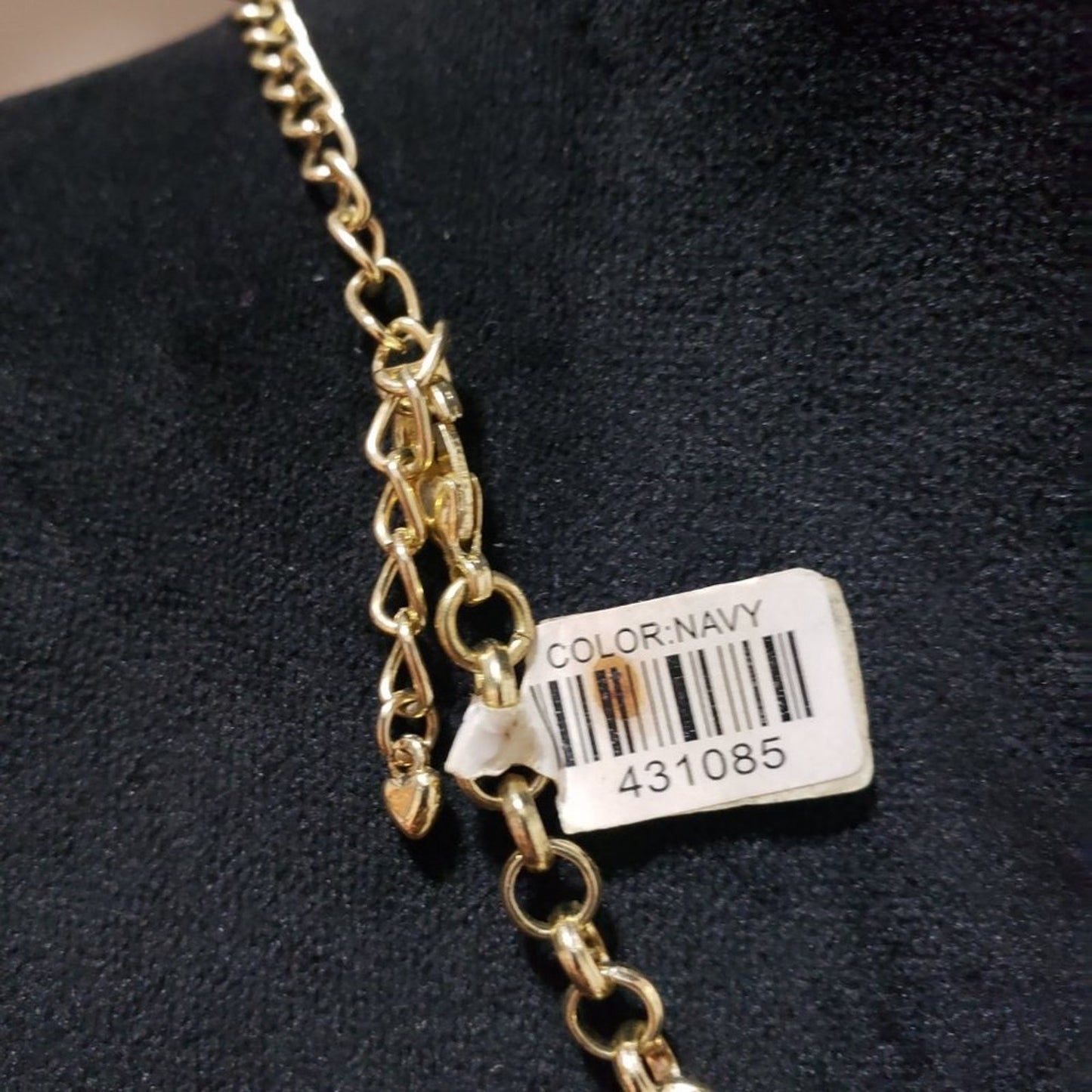 Pretty Contemporary Fashion Orange Black Gold Tone Accents Disks Fancy Necklace