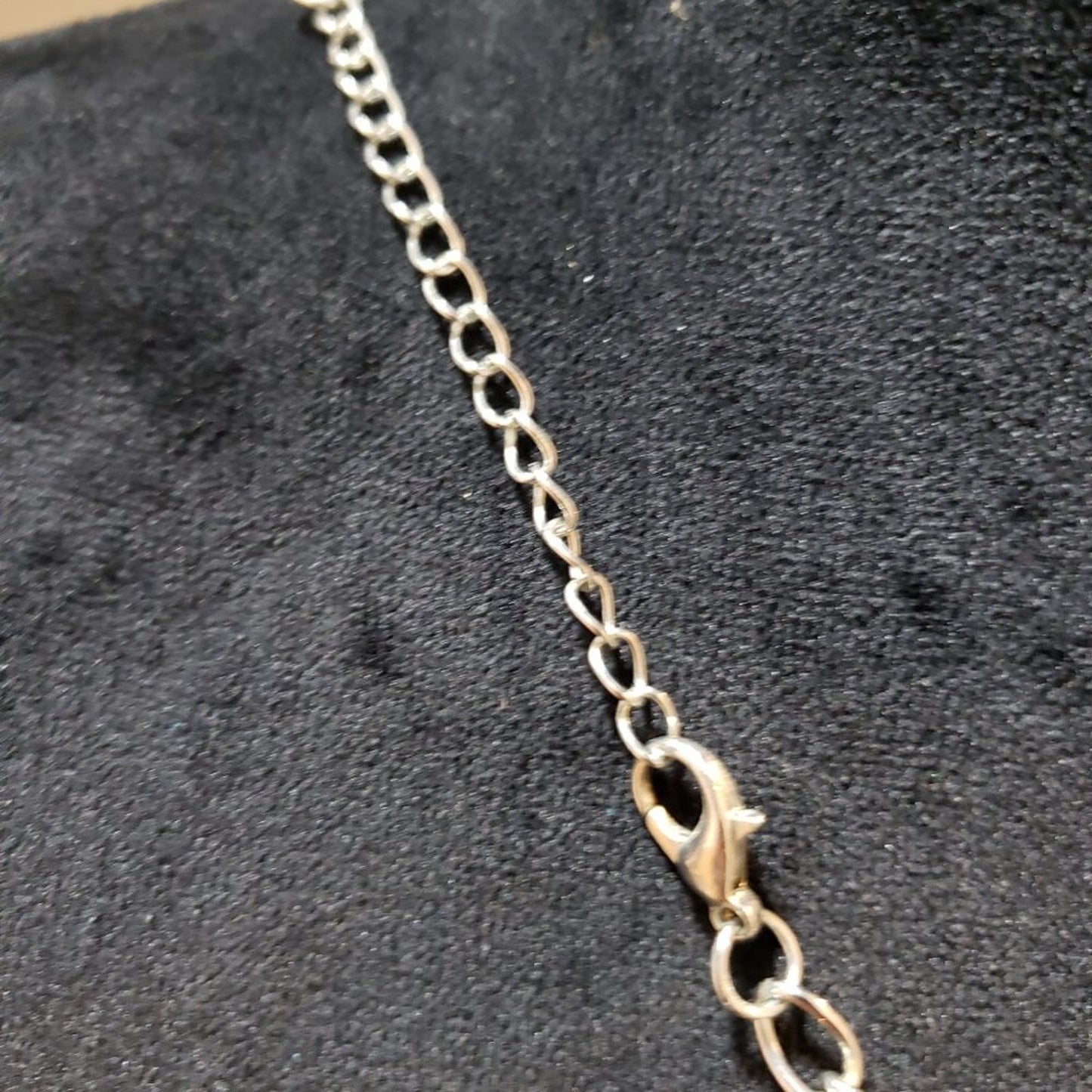 Womens Clear White Crystle Beaded Link Chain Necklace with Lobster Clasp
