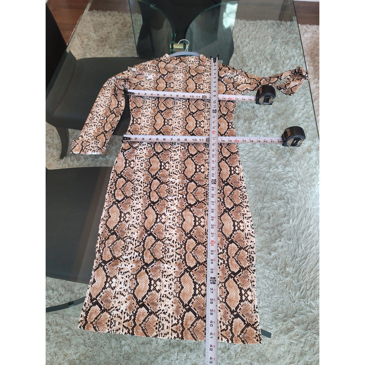 Popular 21 Bodycon Dress Women's Size 1X Multicolor Snake Print Mock Neck