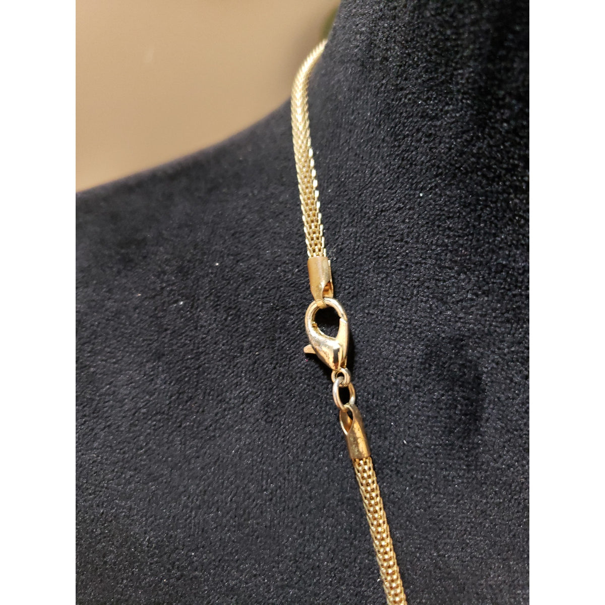 Womens Gold Tone Black Enamel Oval Slider Chain Necklace with Lobster Clasp