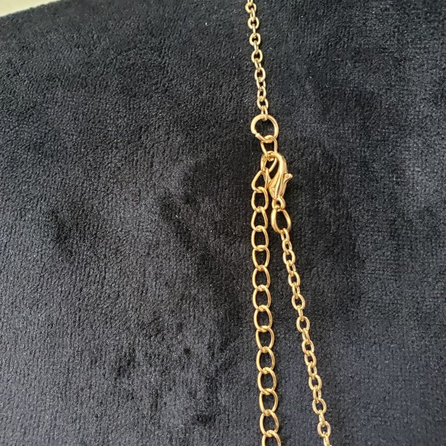 Womens Gold Tone 3 Layered Chevron Goldstone Pendant Necklace with Lobster Clasp