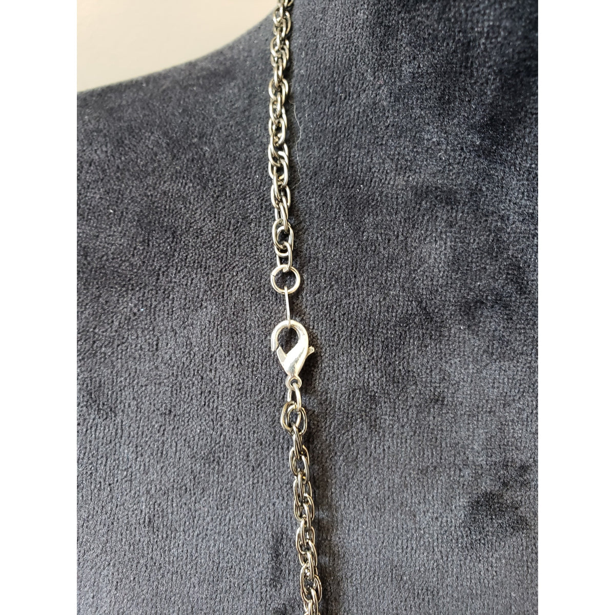 Women Purple Beaded Long Necklace Silver Tone Accents Lobster Clasp Boho