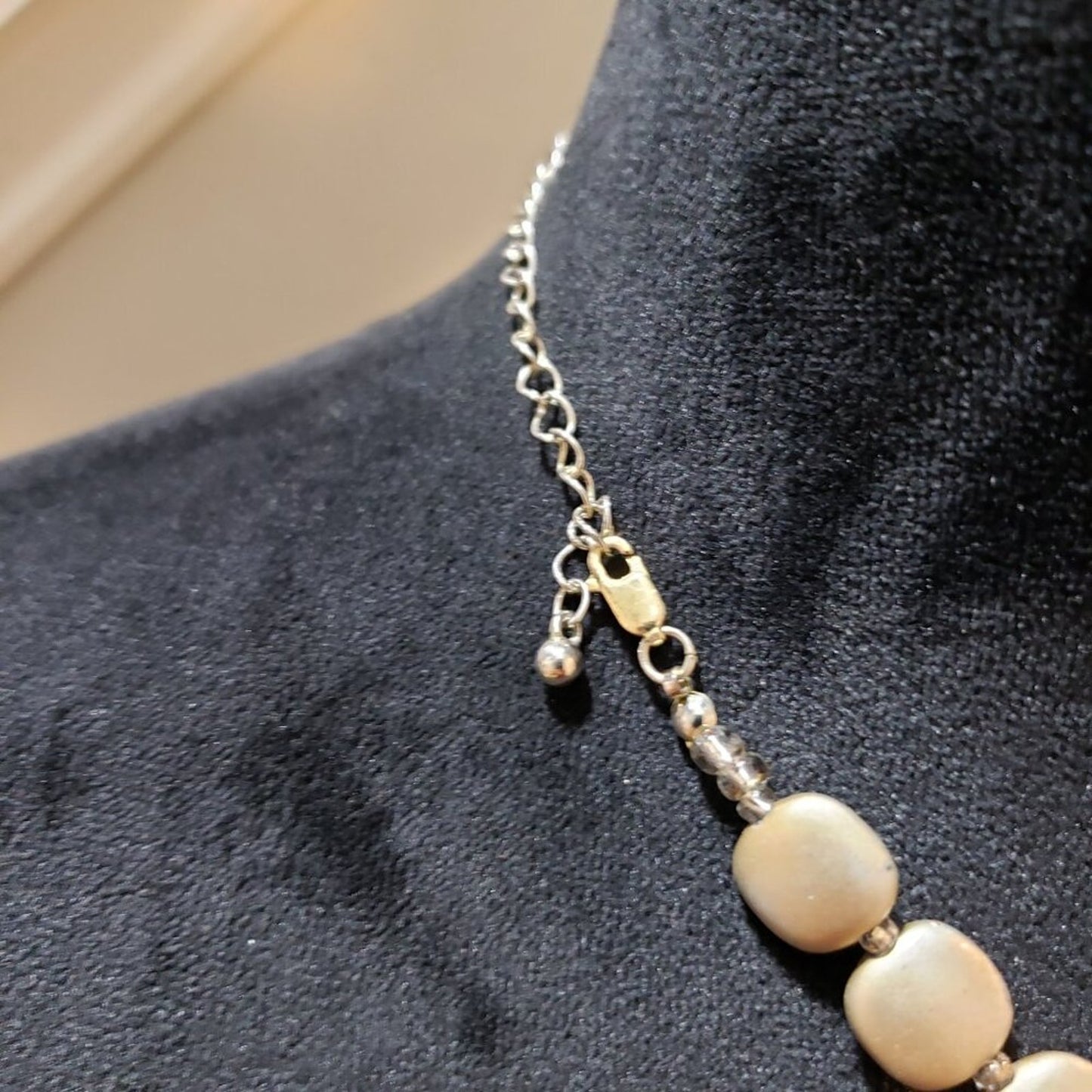 Womens Fashion Silver Tone Black Beads Bib Necklace Jewelry with Lobster Clasp