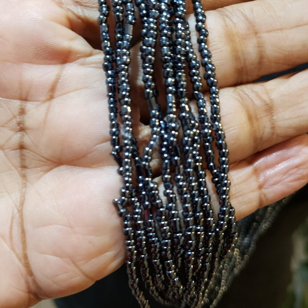 Womens Black Seed Beaded Multiple Layered Necklace Jewelry w/ Lobster Clasp