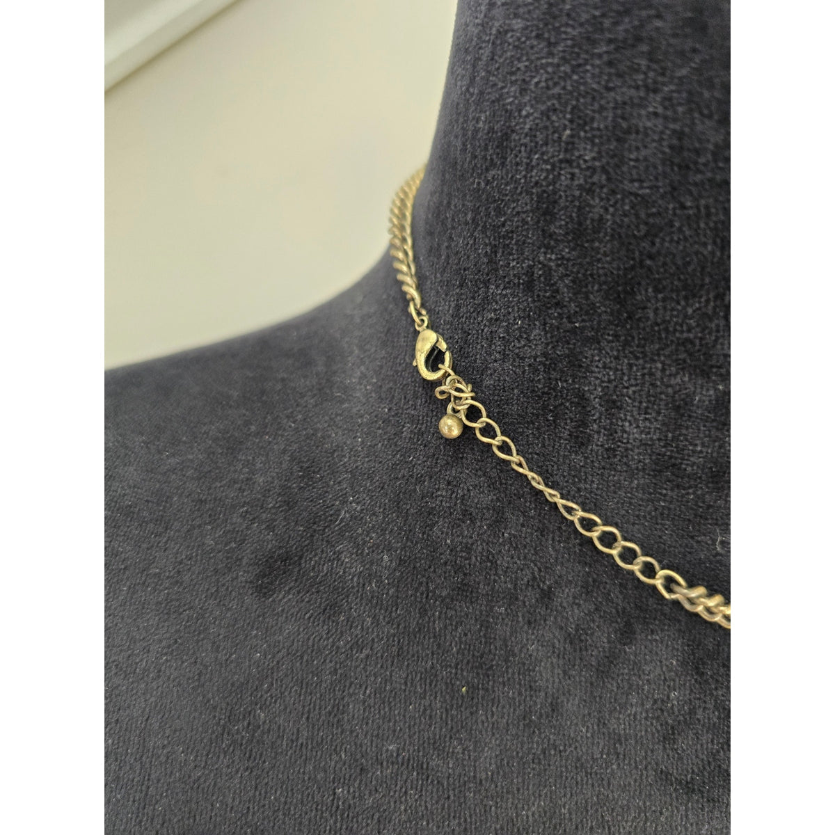 Faux Pearl Gold Tone Cascading Fringe Statement Necklace Elegant Fashion Jewelry