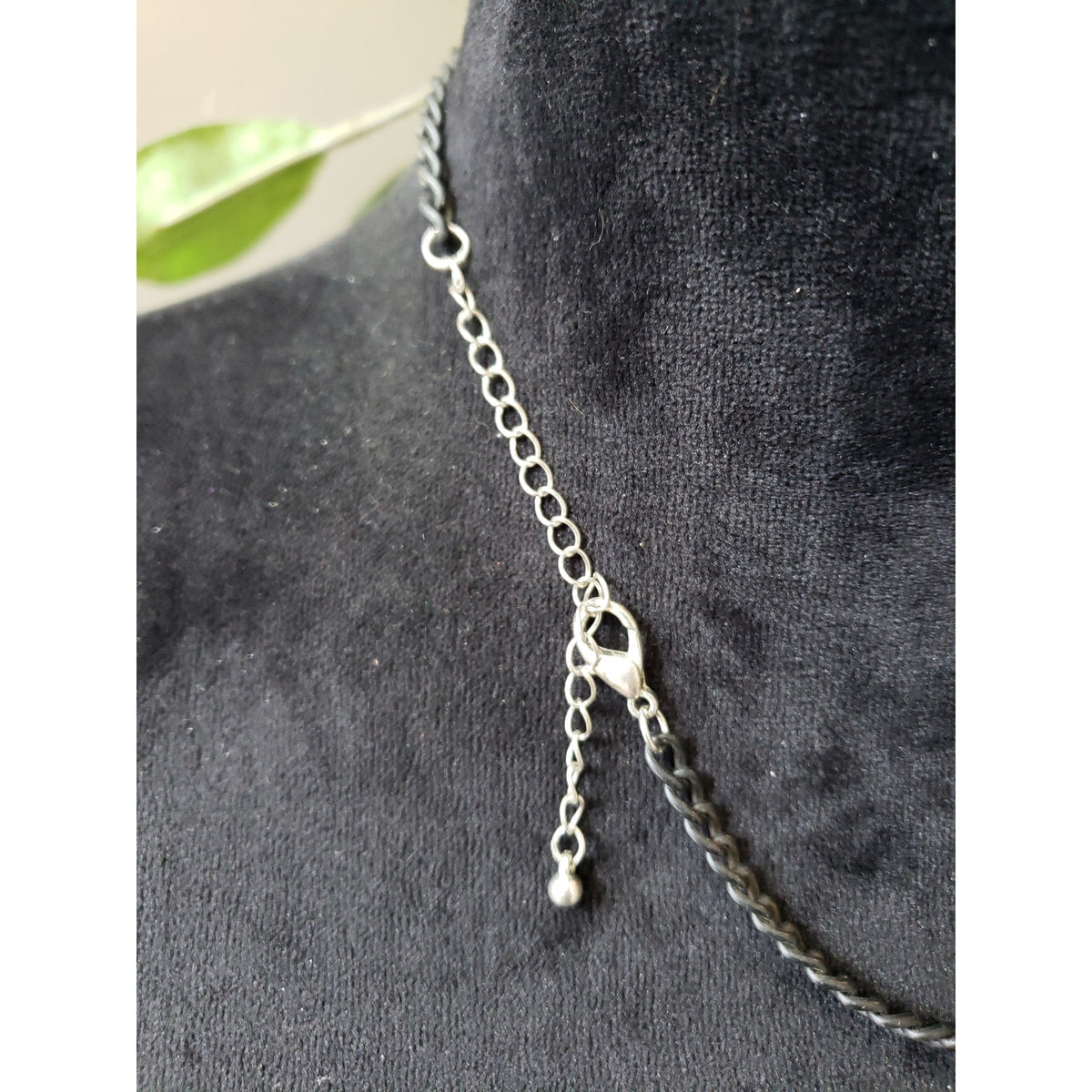 Womens Retro Faceted Black Crystal Beaded Rhinestone Encrusted Balls Necklace