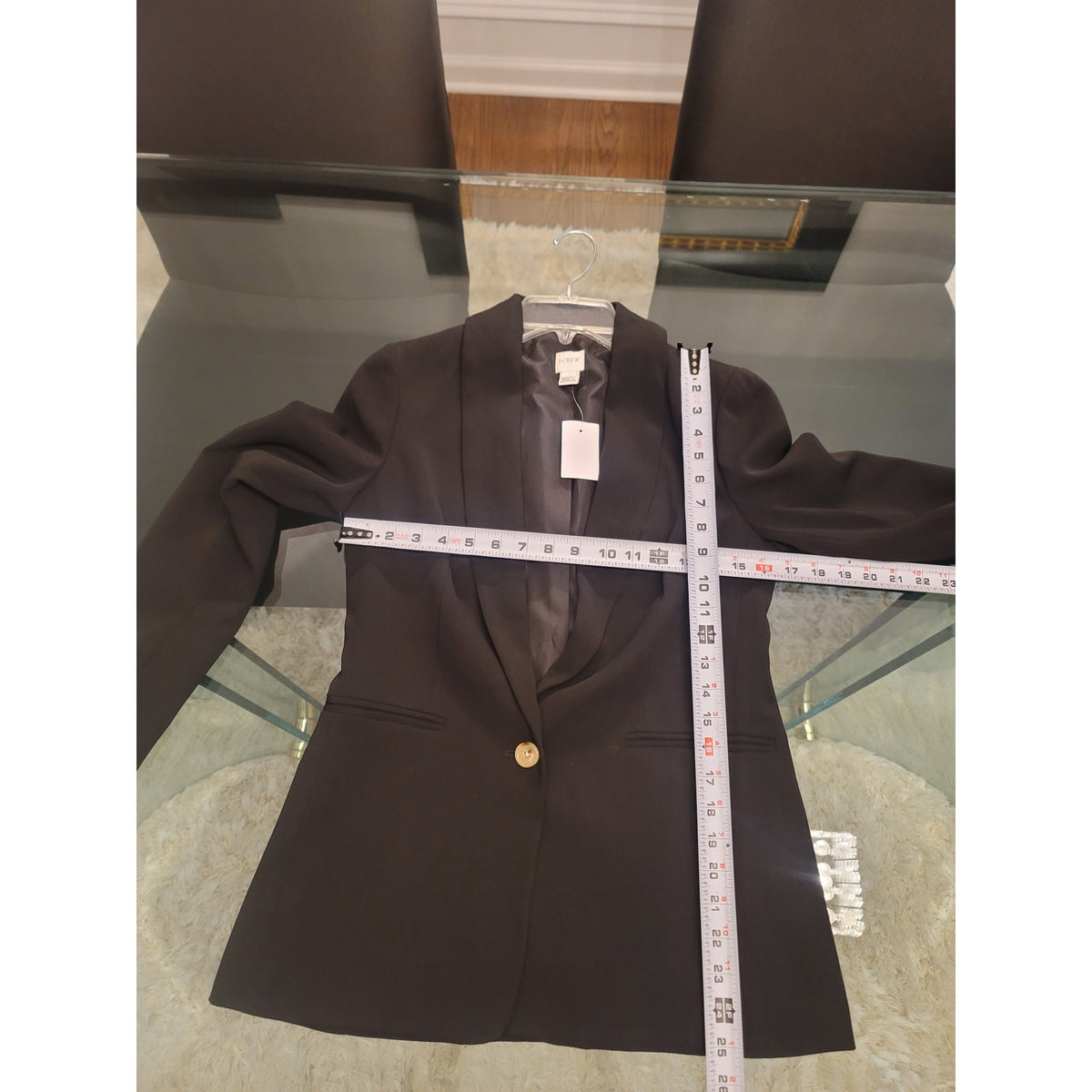 J.Crew Going Out Blazer Women SZ 0 Black Single Button Shawl Collar Besom Pocket