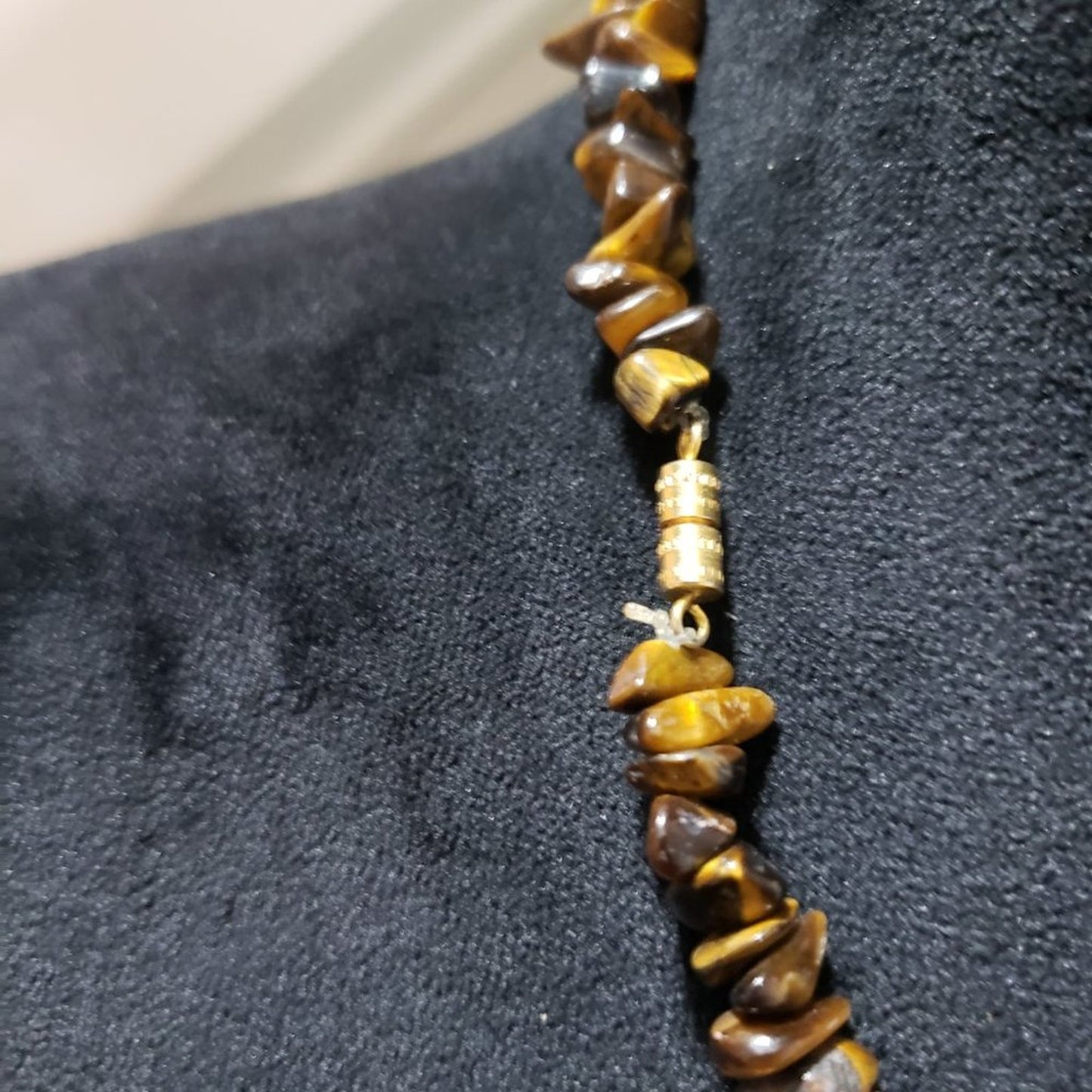 Women's Brown Tiger Eye Beaded Fashion Trendy Choker Necklace