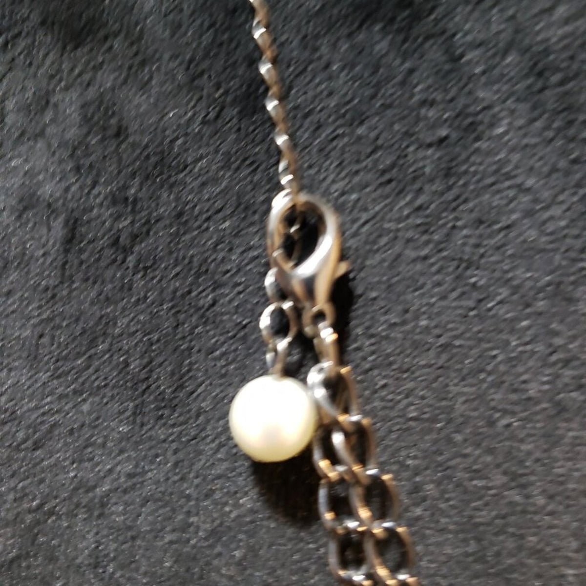 Womens Ivory & Clear Crystal & Pearl Beaded Necklace Jewelry with Lobster Clasp