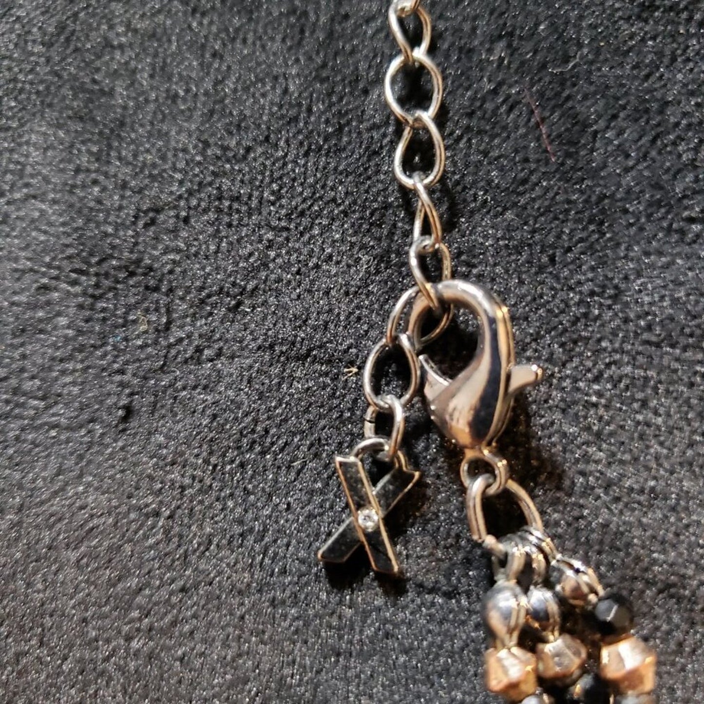 Womens Fashion Gold Tone Black Beaded Necklace Jewelry with Lobster Clasp