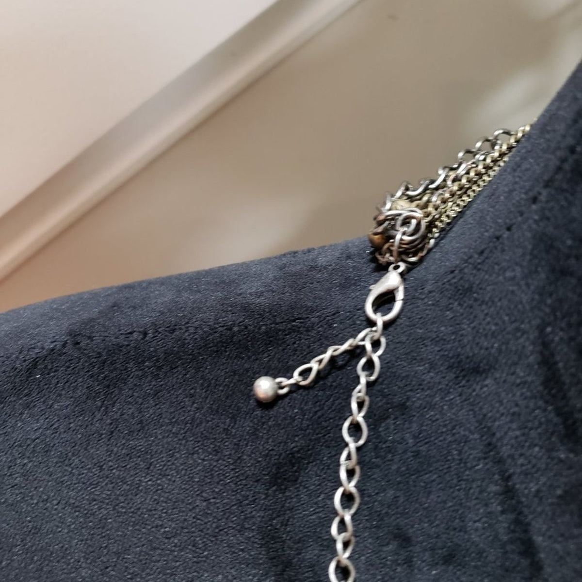Womens Fashion Multi Rows Chain Round Shaped Pendant Necklace with Lobster Clasp