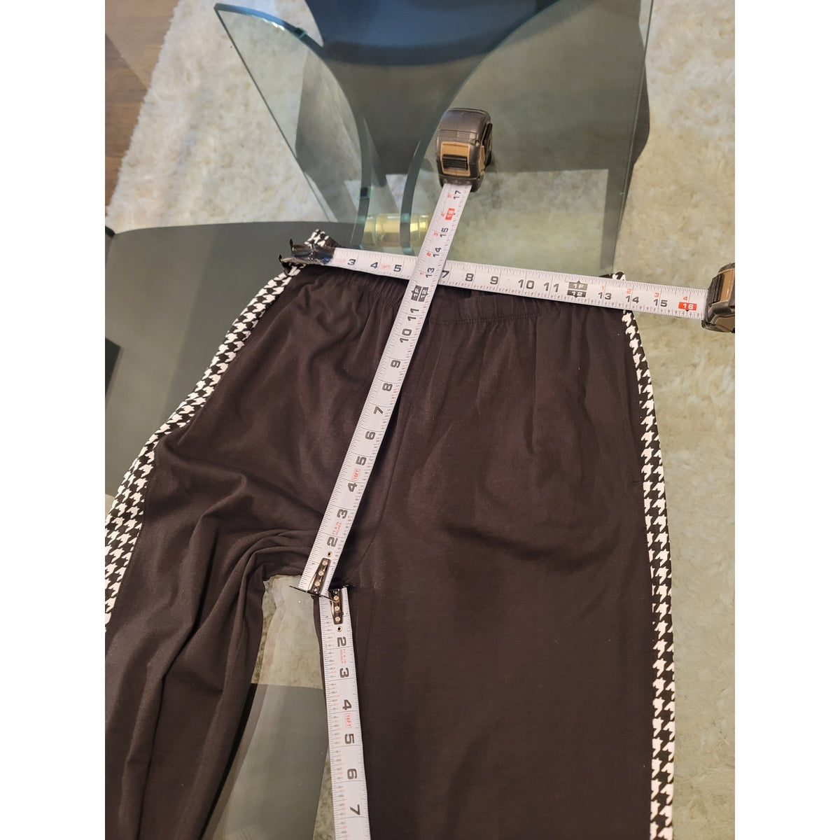 Anthony Richards tracksuit Set Womens Medium Black/White Houndstooth Full Zipper