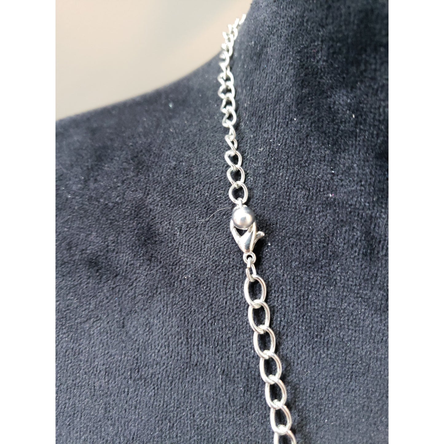 Women's Silver Multi-Strand Teardrop Dangle Necklace Statement Fashion Jewelry