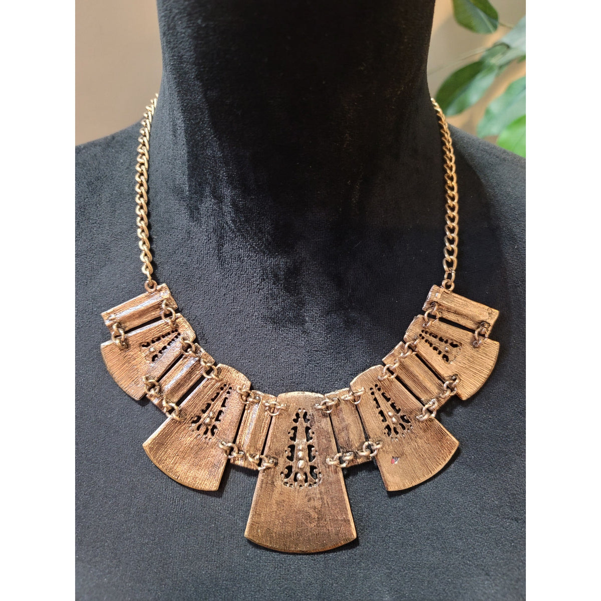 Womens Multicolor Tribal Statement Necklace Gold Tone Bib Ethnic Fashion Jewelry