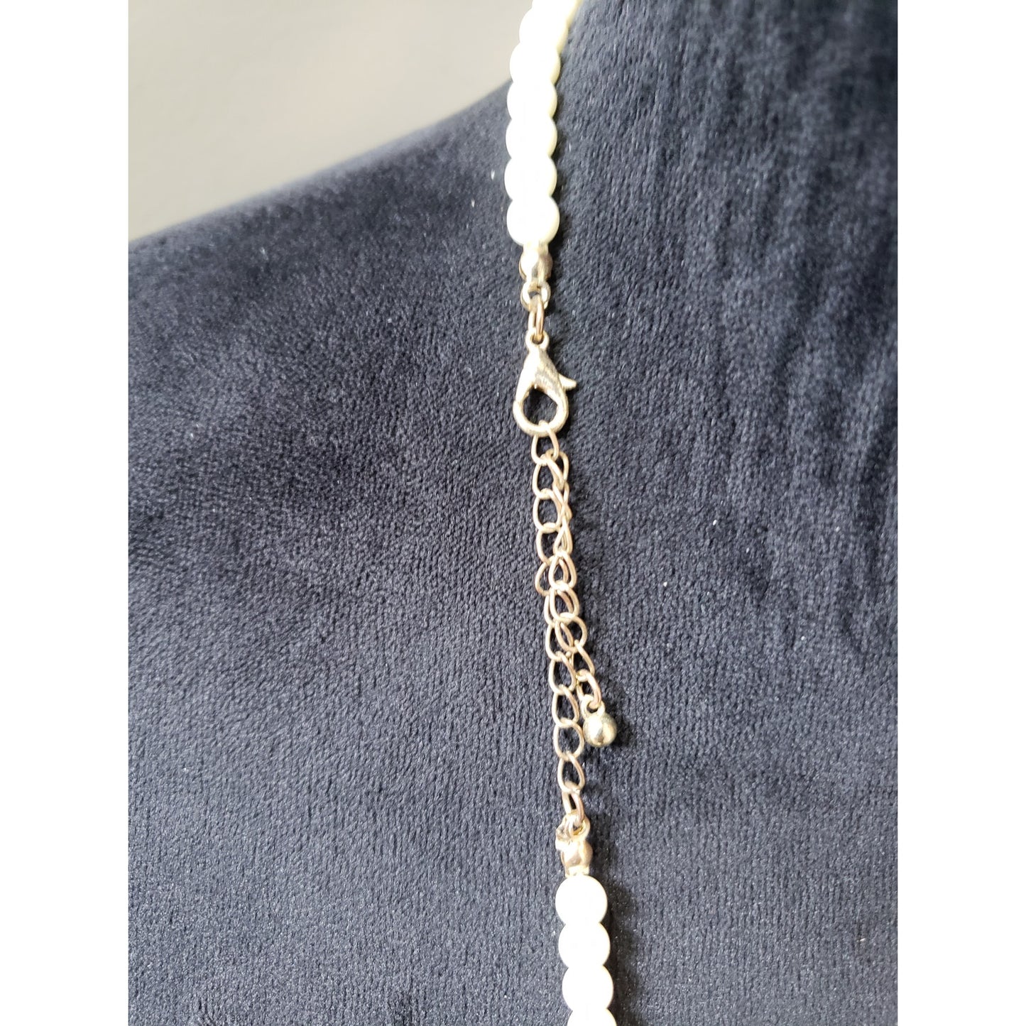 Women's Beaded Long Necklace Ivory Red Beads Tassel Pendant Lobster Clasp Jewelry