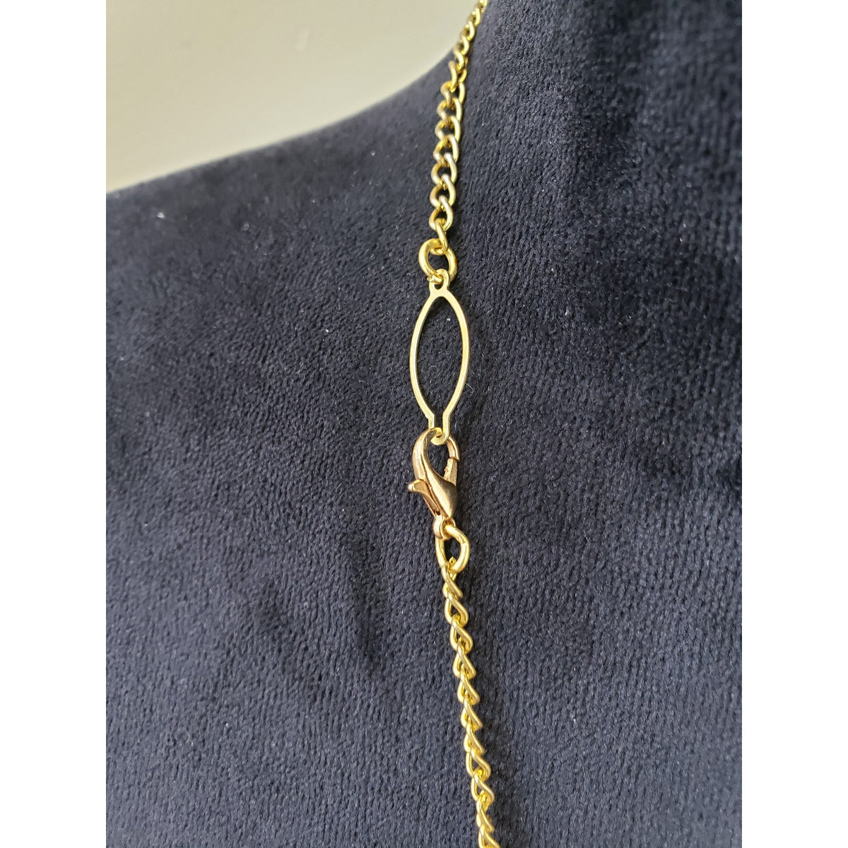 Women Fashion Gold Tone Faceted Crystal Zircon Tassel Curb Chain Lariat Necklace