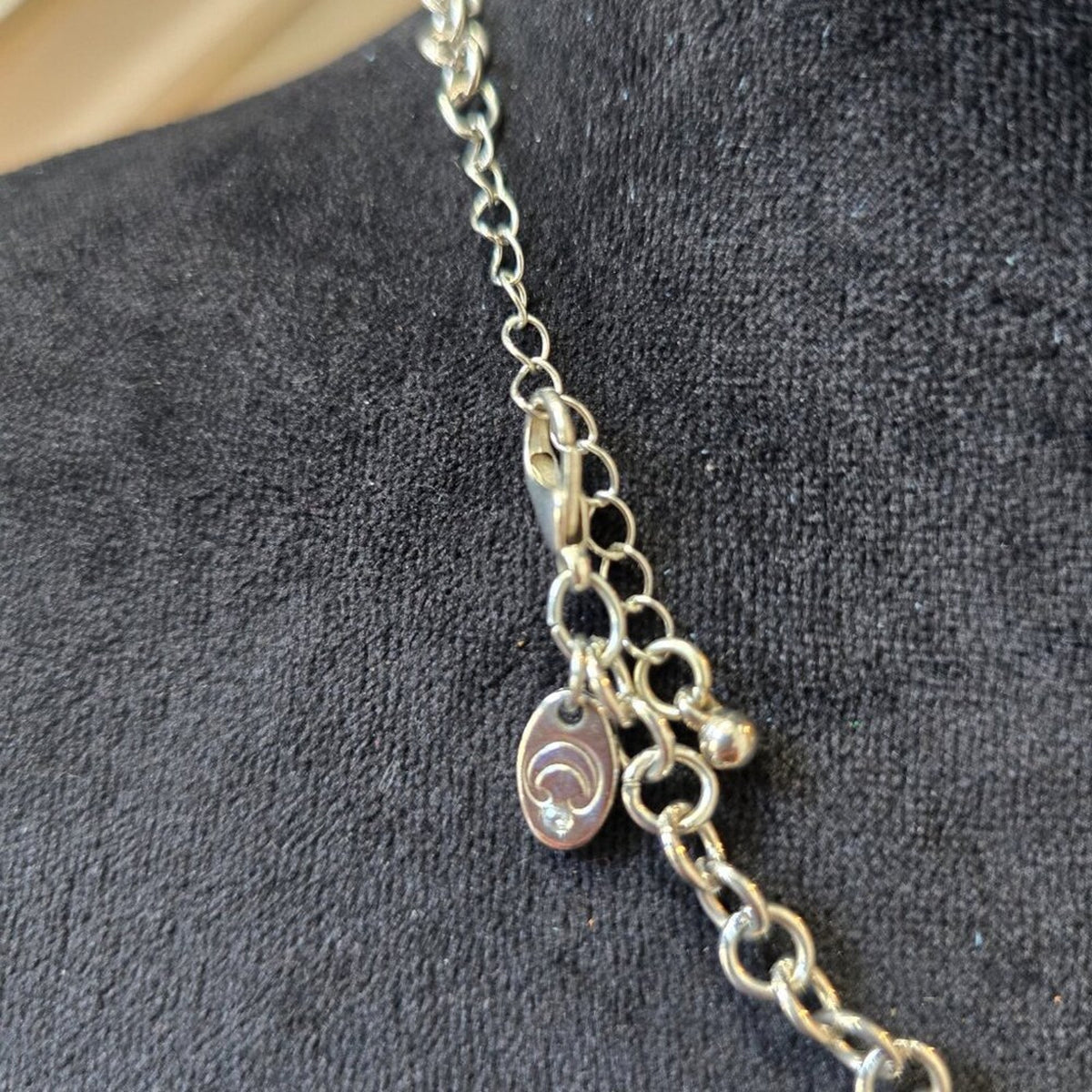 Women Pink Shiny Crystal Statement Silver Tone Chain Necklace with Lobster Clasp