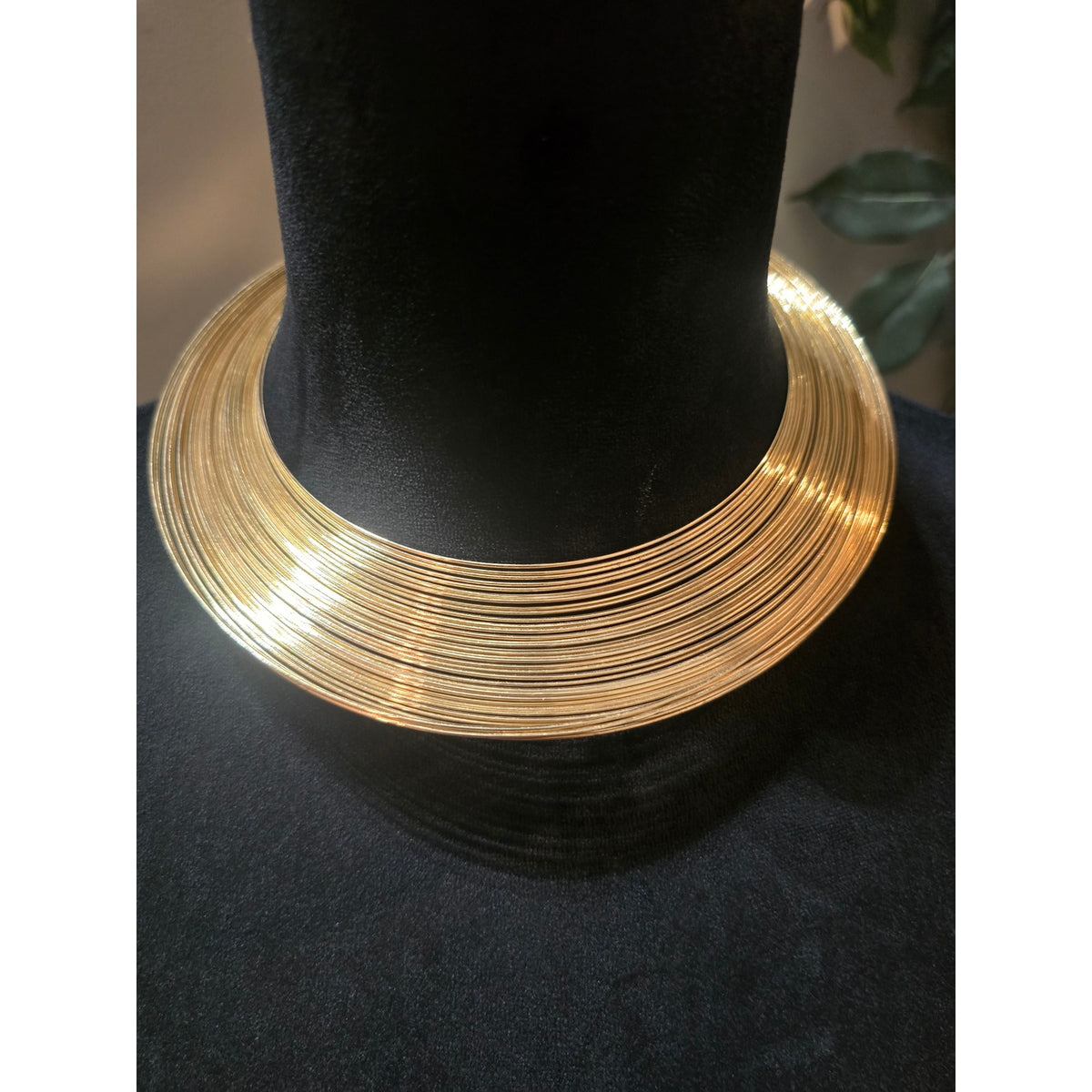 Women's Elegant Multi-Strand Gold Tone Choker Necklace Statement Jewelry Gift