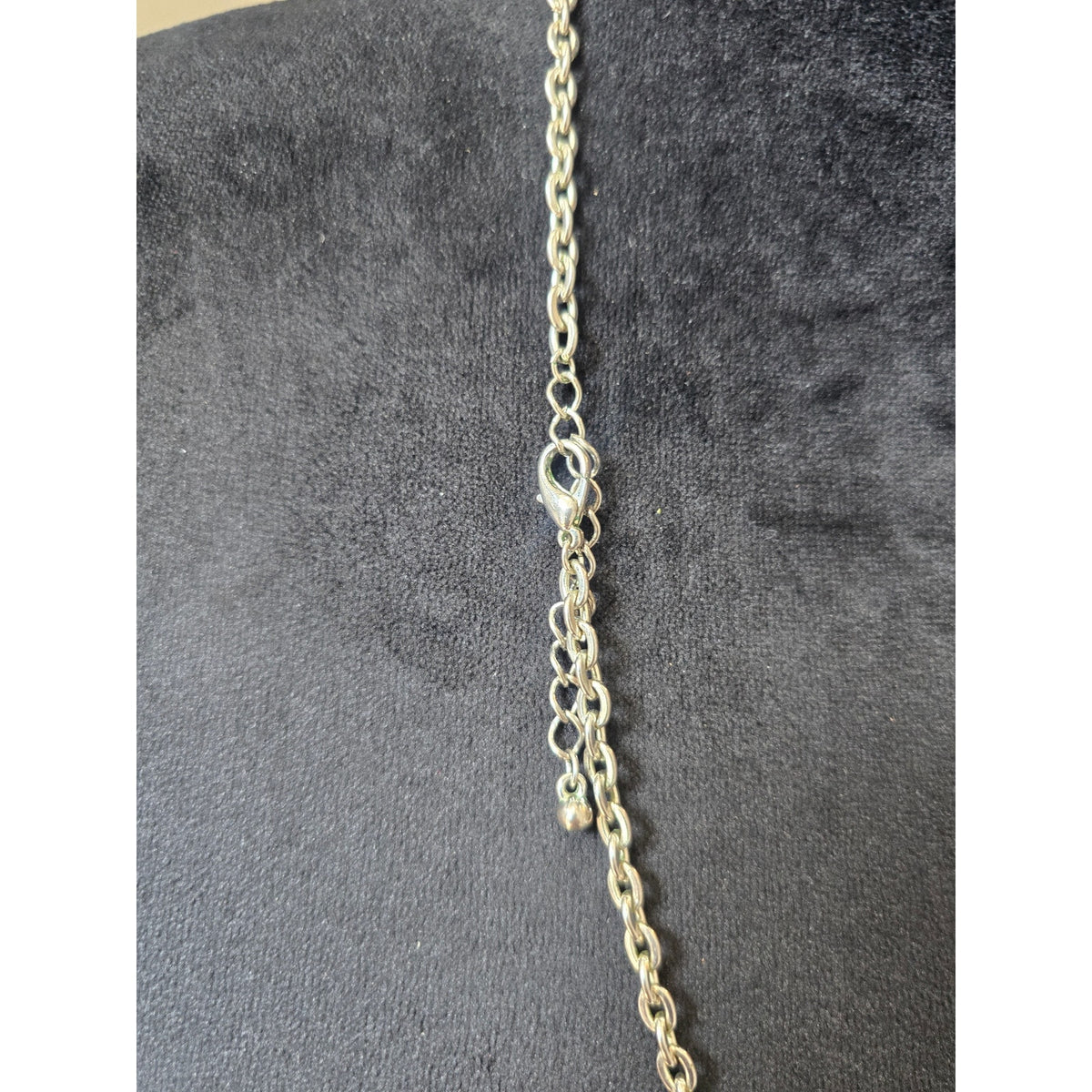 Silver Tone Multi Layer Draped Chain Faux Pearl Statement Necklace