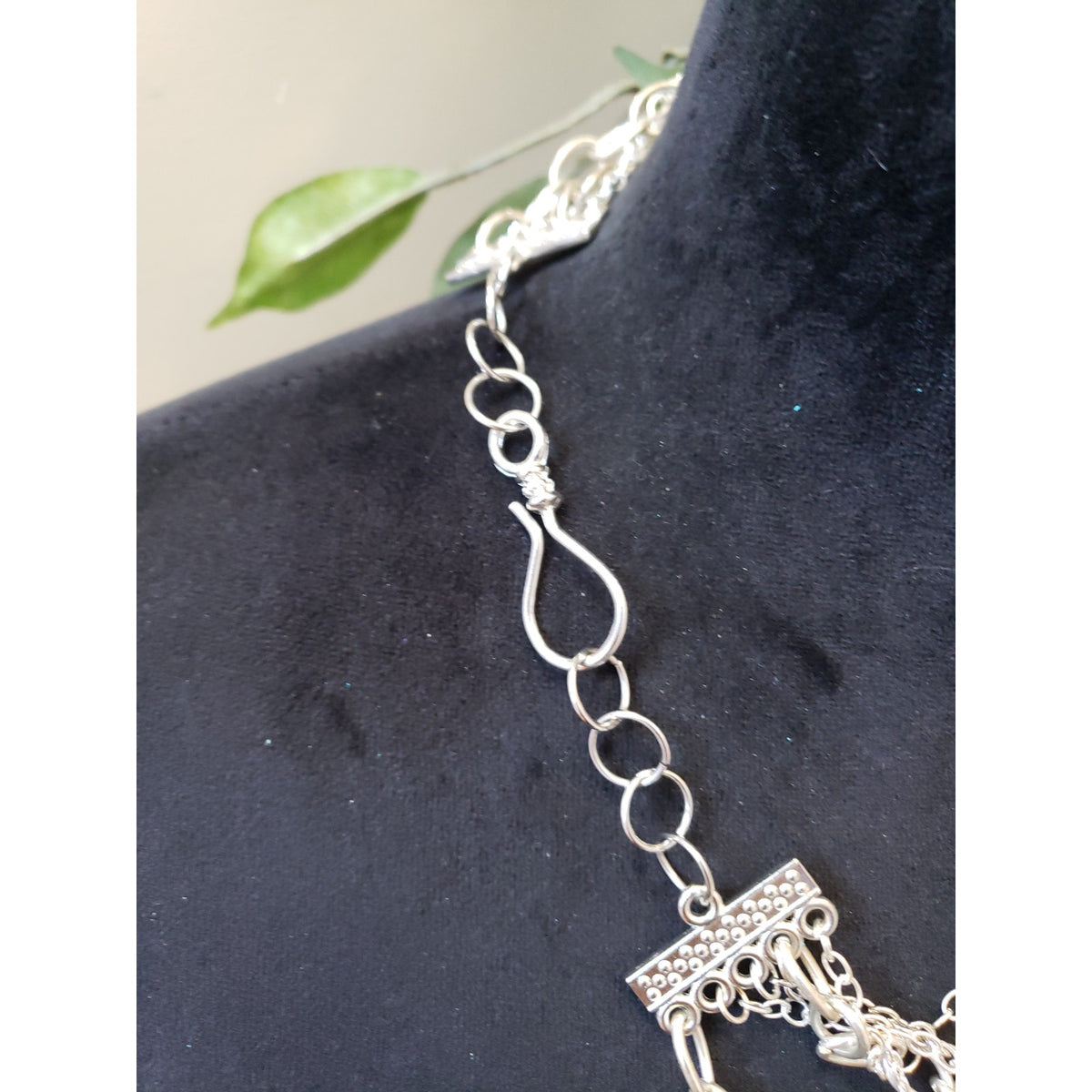 Womens Fashion Retro Silver Tone Multi Layered Chains Statement Necklace Jewelry