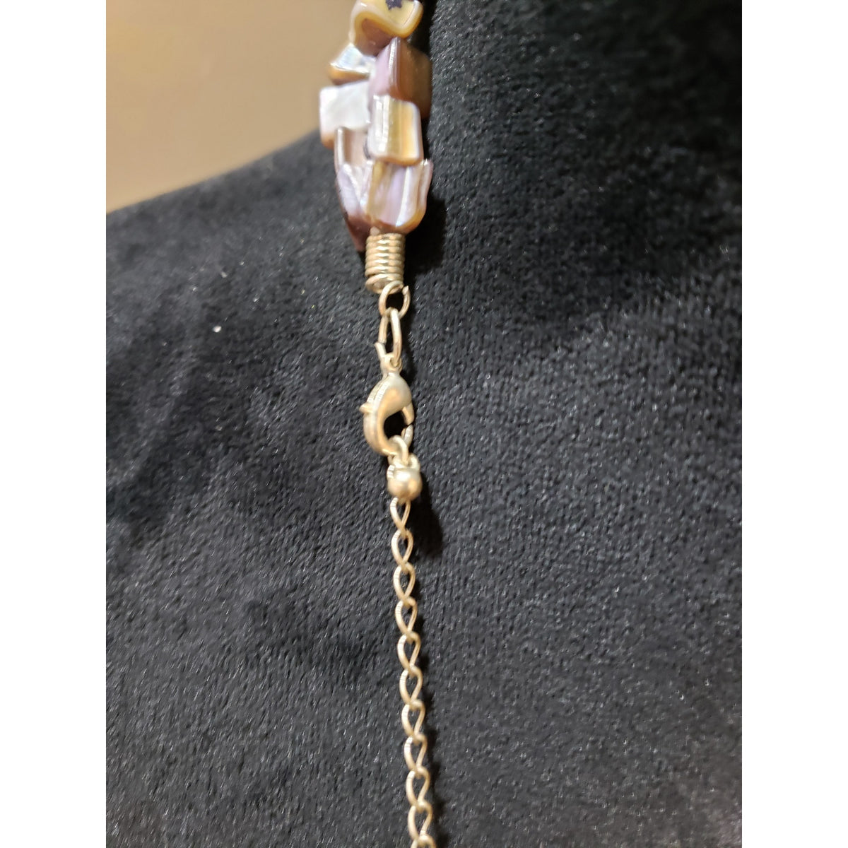 Womens Fashion 2 Strand Unshaped Mother of Pearl Statement Necklace w/ Lobster