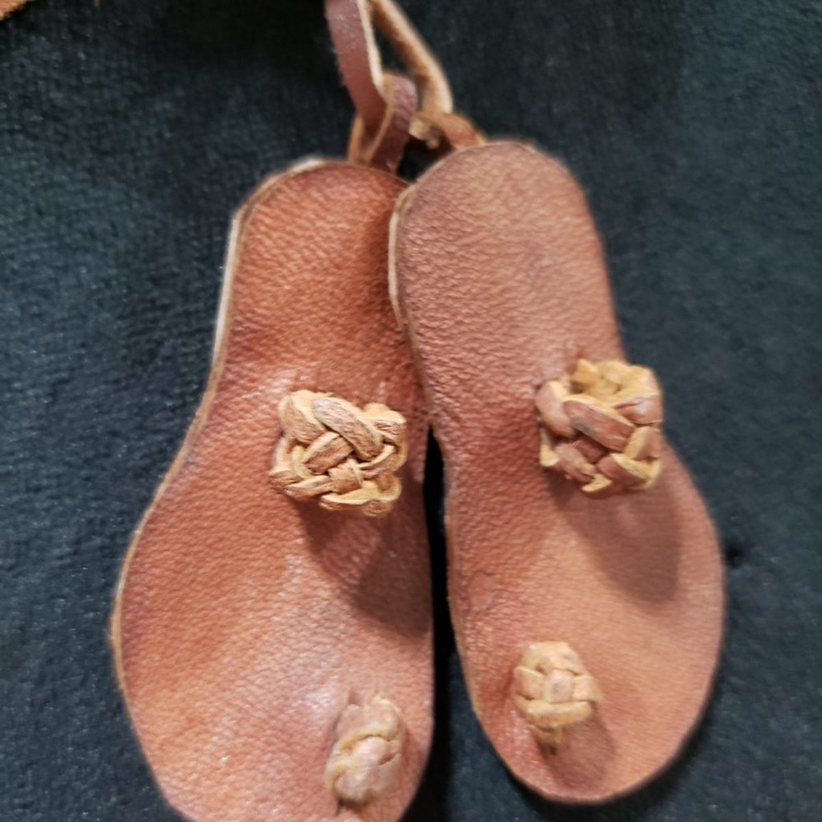 Womens Fashion Brown Leather Flip Flop Sandal Pendant String Necklace Jewelry