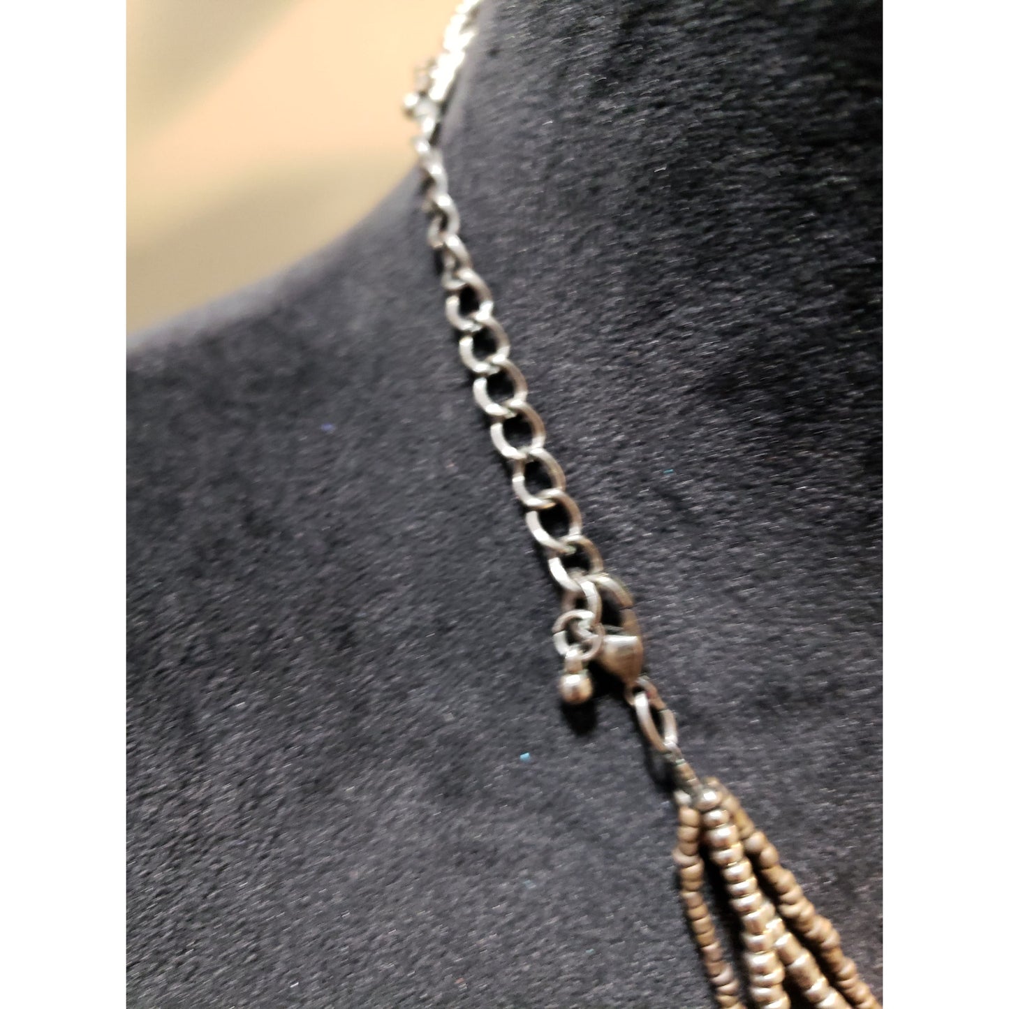 Women's Boho Beaded Pendant Necklace Lobster Clasp Multi Strand Jewelry