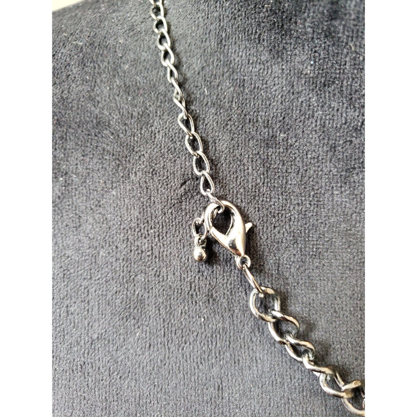 Womens Silver Statement Necklace Layered Disc Chain Adjustable Lobster Clasp