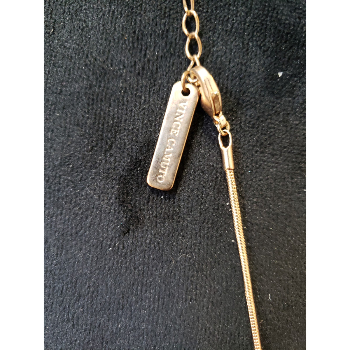 Women's Vince Camuto Gold Tone Long Pendant Necklace Elegant Rhinestone Charm