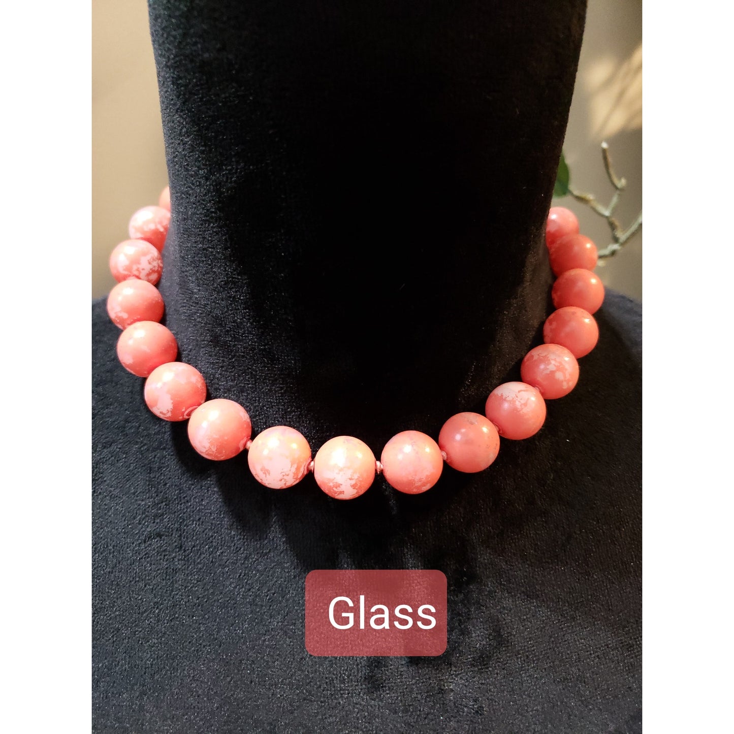 Women's Coral Beaded Statement Necklace Lobster Clasp Bold Chunky Jewelry