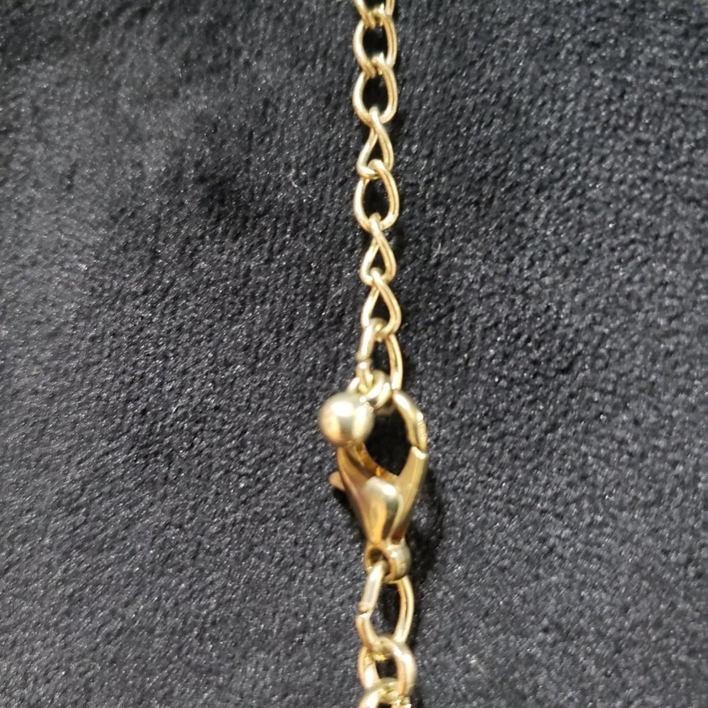 Womens Fashion Rhinestones Beaded Gold Tone Chain Statement Necklace w/ Lobster