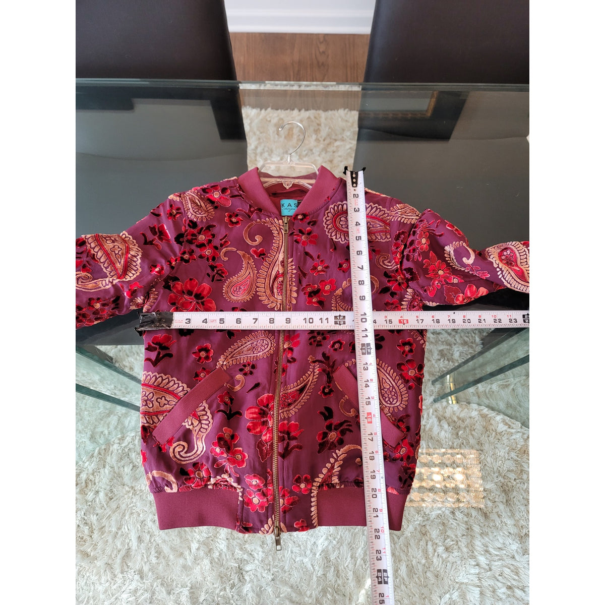 Kas Bomber Jacket Women's Size XS Multicolor Paisley Long Sleeve Full Zipper