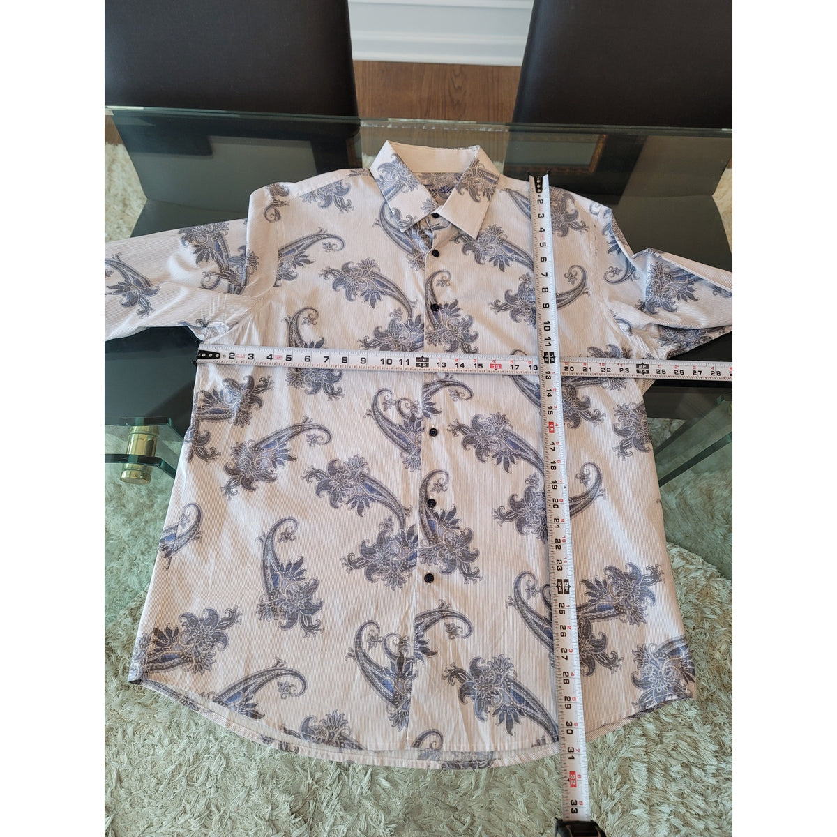 Tasso Elba Button Down Shirts Men's Size X-Large White Blue 100% Cotton Floral
