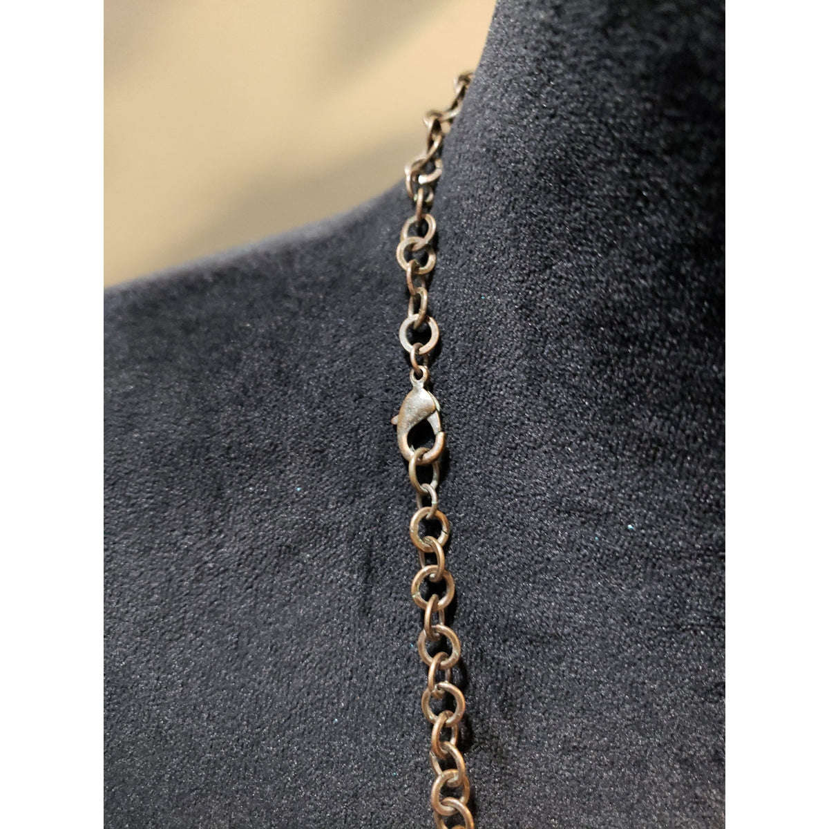 Women's Long Chain Necklace Pink Shell Wood Disc Lobster Clasp Boho Style
