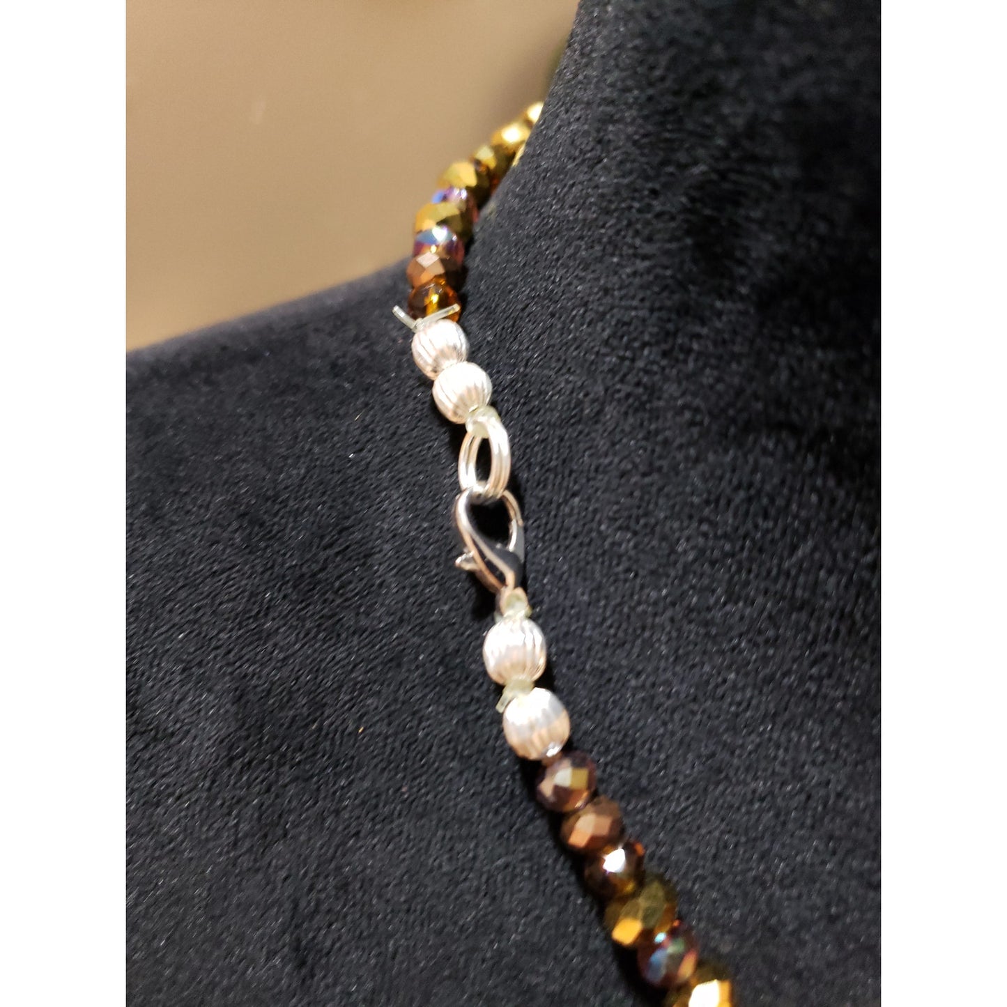 Womens Fashion 2 Strand Aurora Borealis Glass Beads Necklace Jewelry w/ Lobster