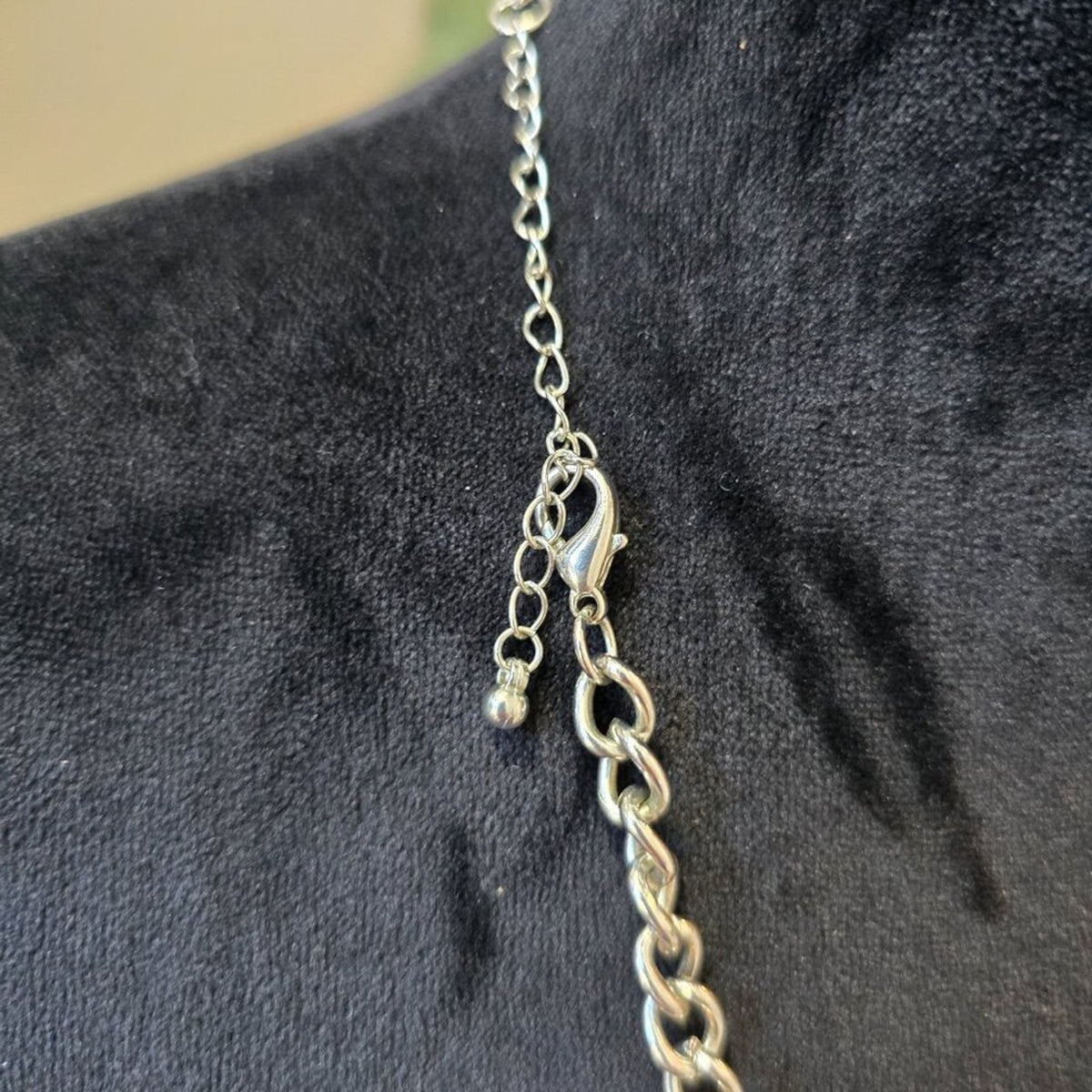 Womens Clear Crystal Silver Tone Chain Cross Pendant Necklace with Lobster Clasp