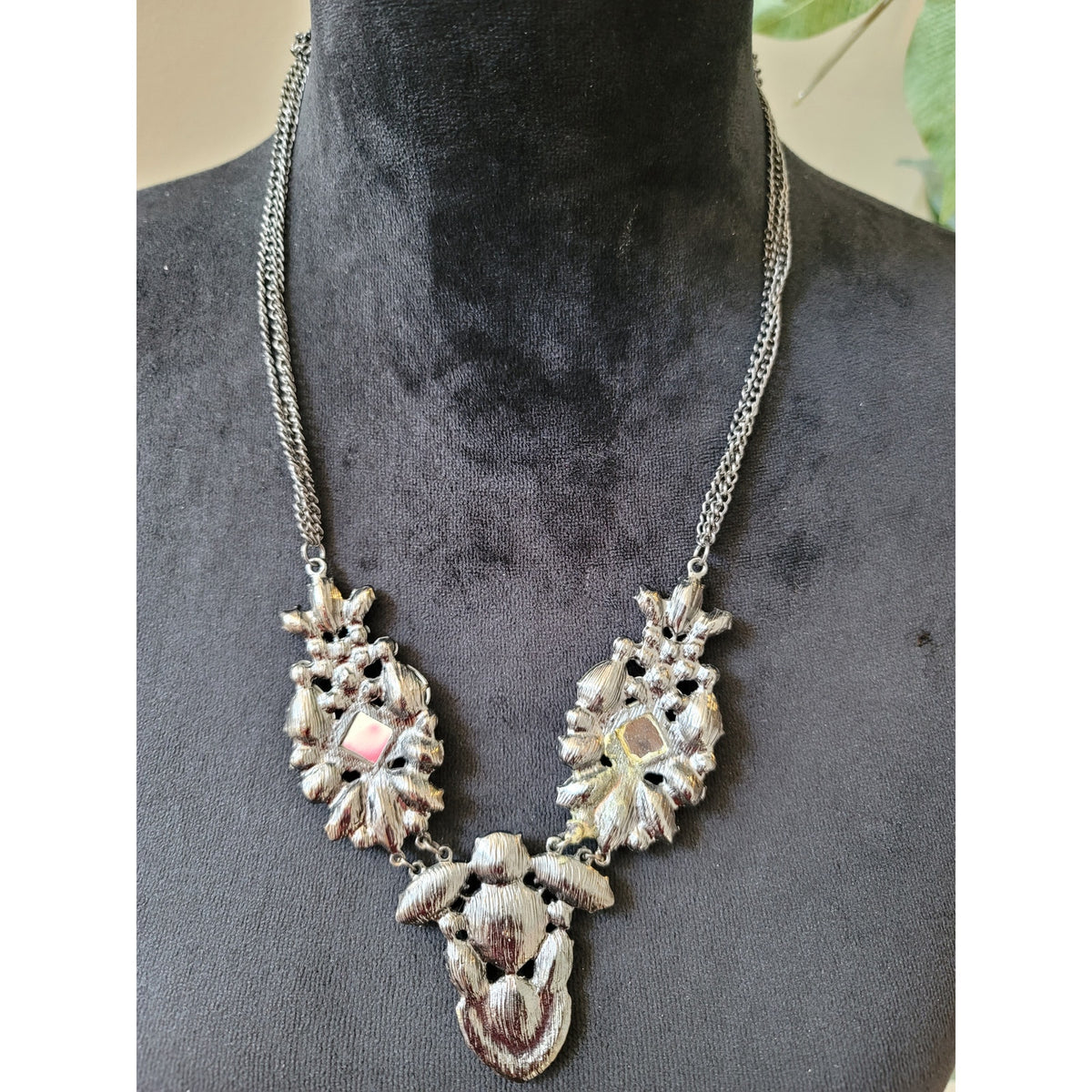 Women's Statement Crystal Rhinestone Bib Necklace With Lobster Clasp Jewelry