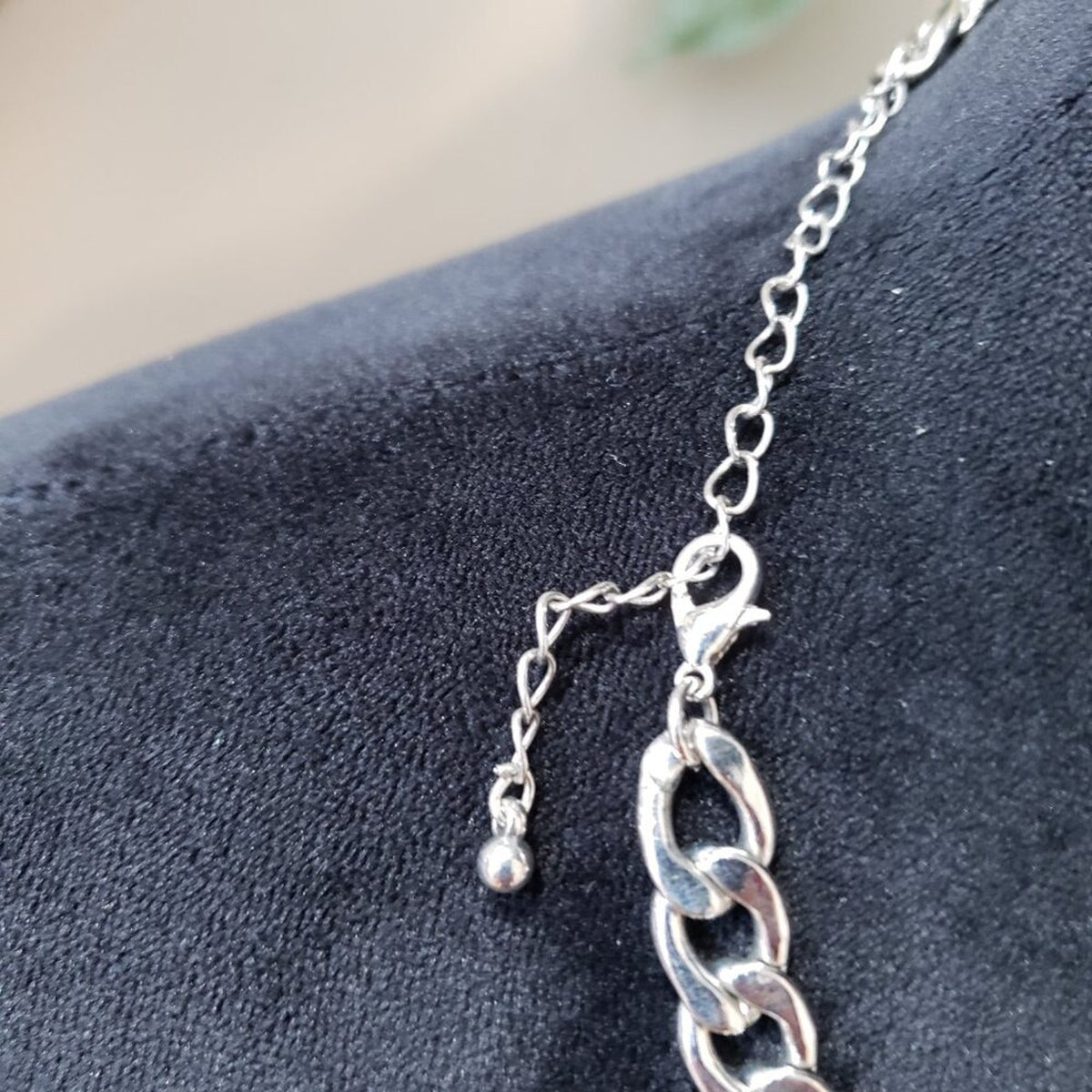 Womens Multicolor Beaded Silver Tone Chain Necklace Jewelry with Lobster Clasp
