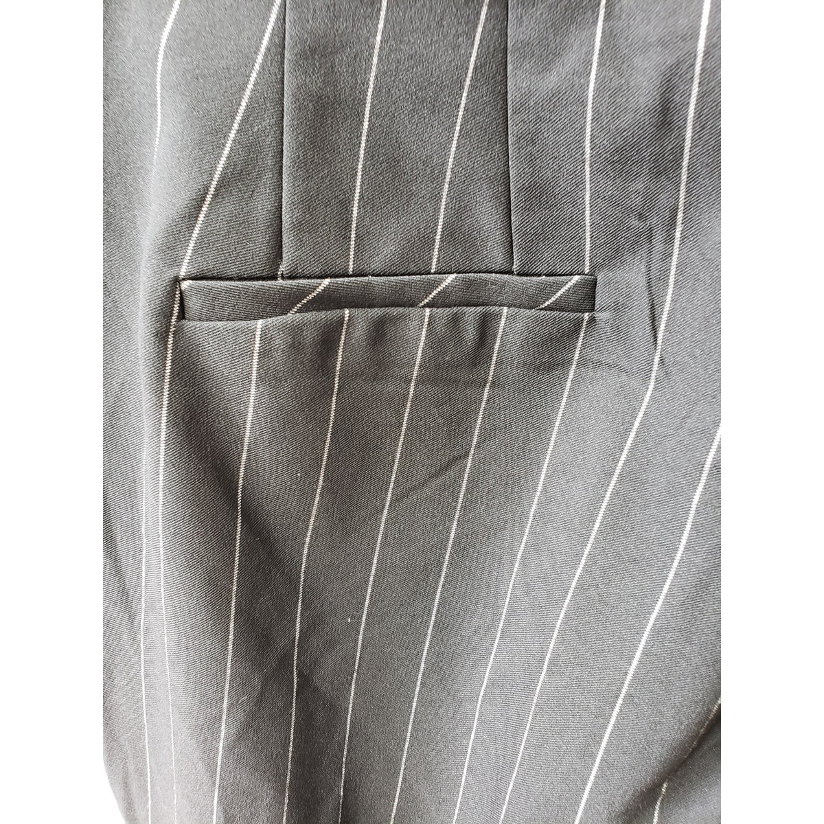 CATO Pants Womens Size 24W Black White Striped Slim Fit High Rise Ankle Slit