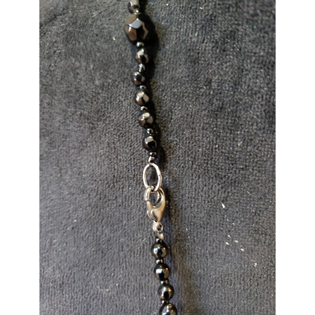 Women's Black Faceted Beaded Long Layered Necklace Elegant Fashion Jewelry