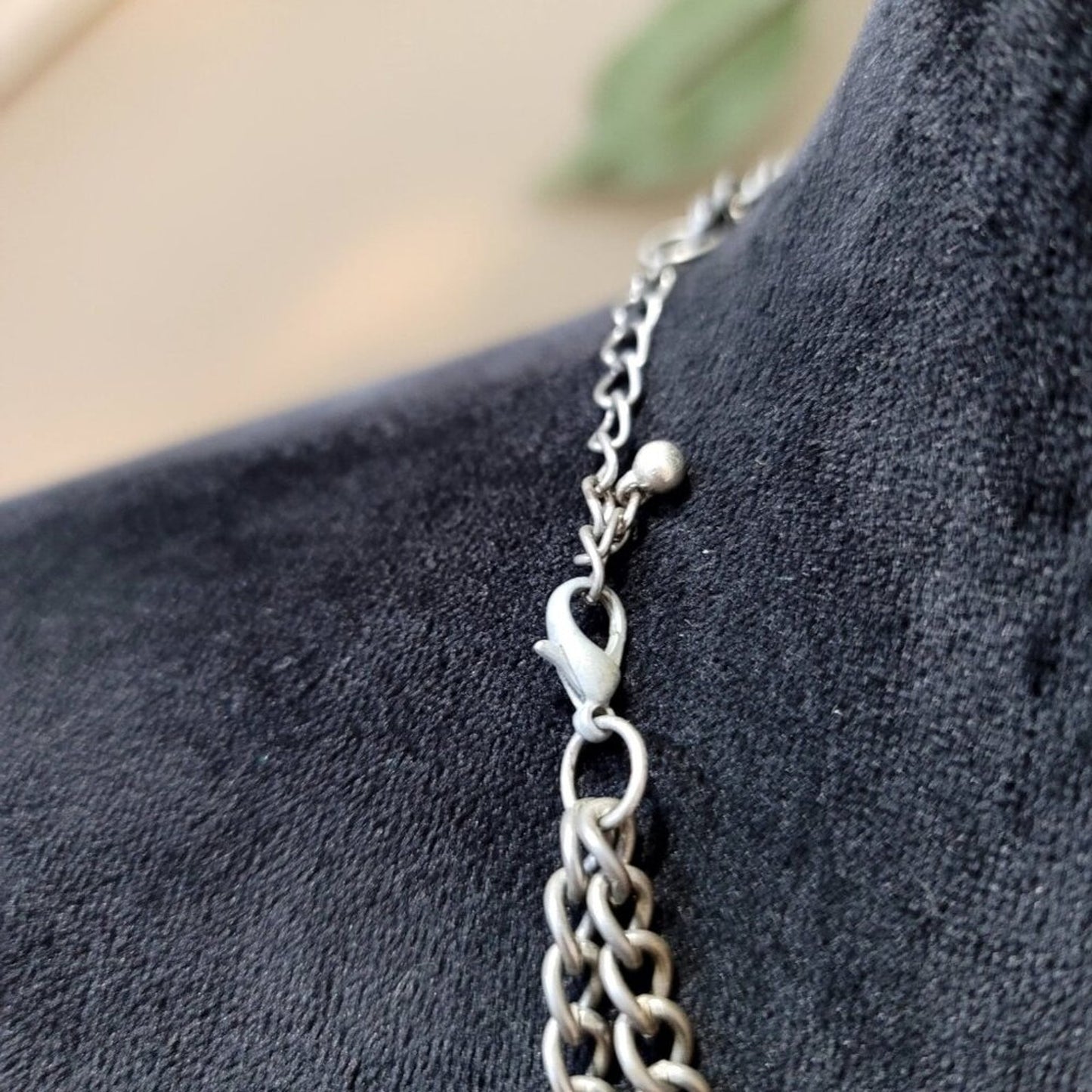 Womens Blue Teardrop Crystal Statement Necklace Jewelry with Lobster Clasp