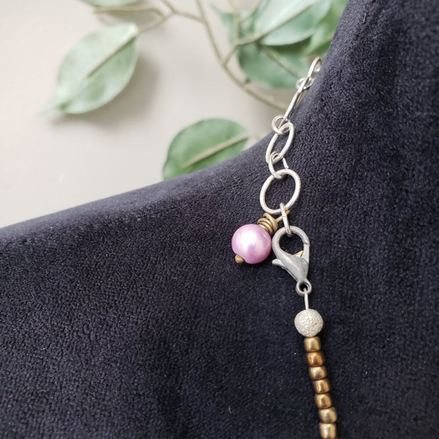 Womens Fashion Red Pink Crystal Gold Tone Pendant Necklace with Lobster Clasp