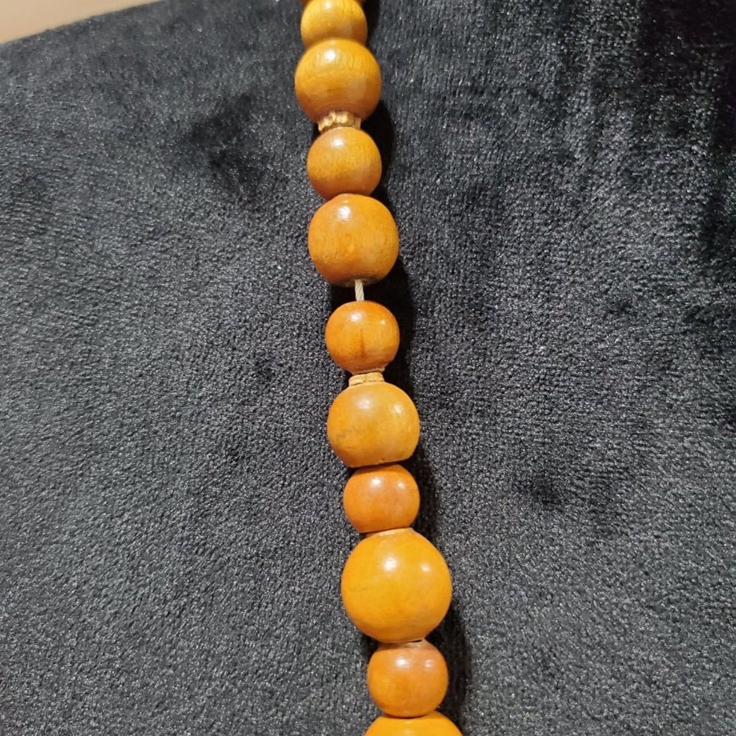 Womens Fashion Large Tibetan Amber Wood Bead Collar Long Necklace Jawelry