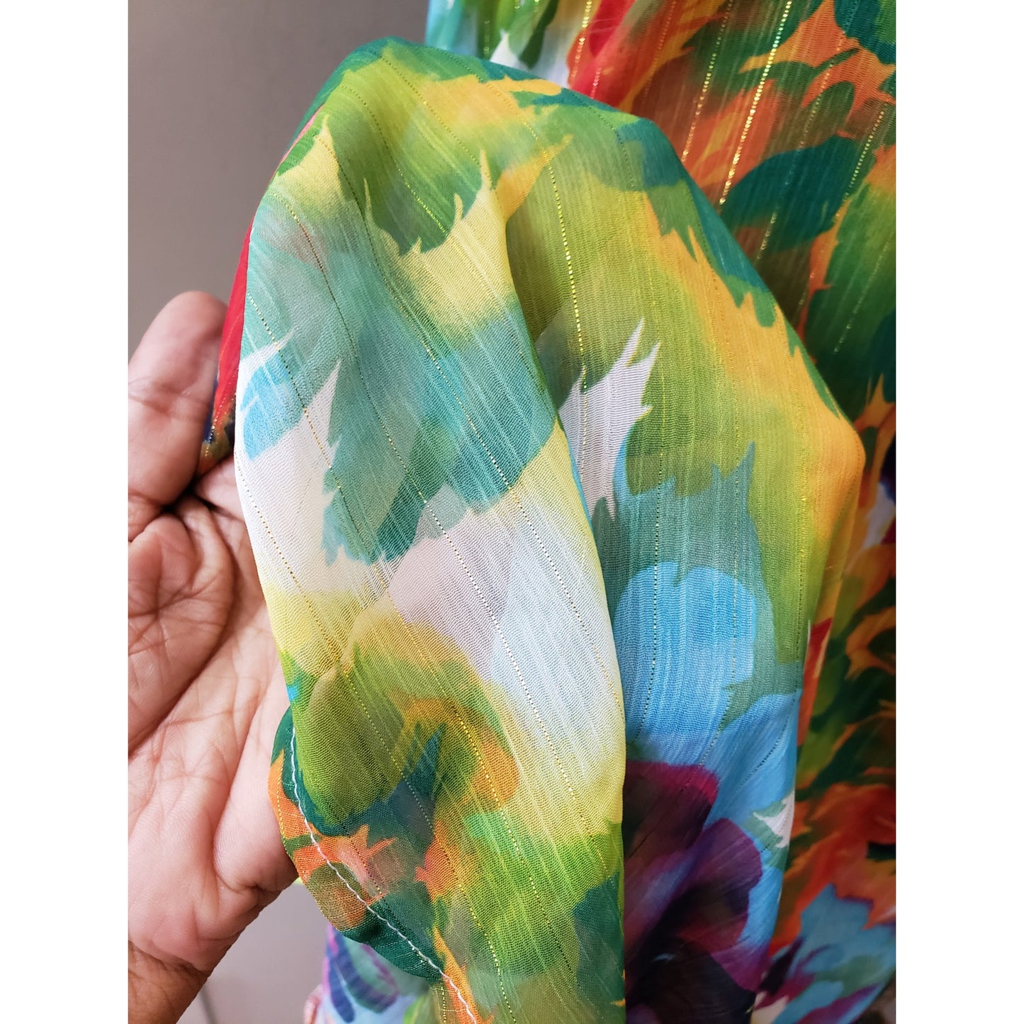 ABS Long Maxi Dress Womens Size Medium Multicolor Pleated Halter Neck Sleeveless