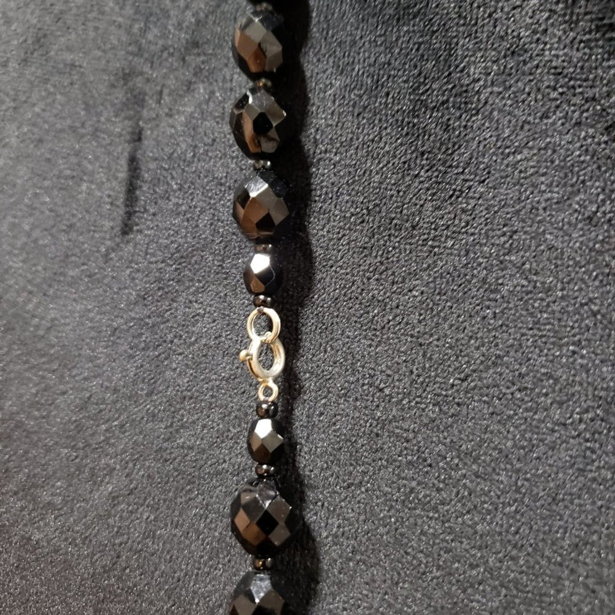 Womens Fashion Black Beaded Statement Long Collar Necklace with Lobster Clasp