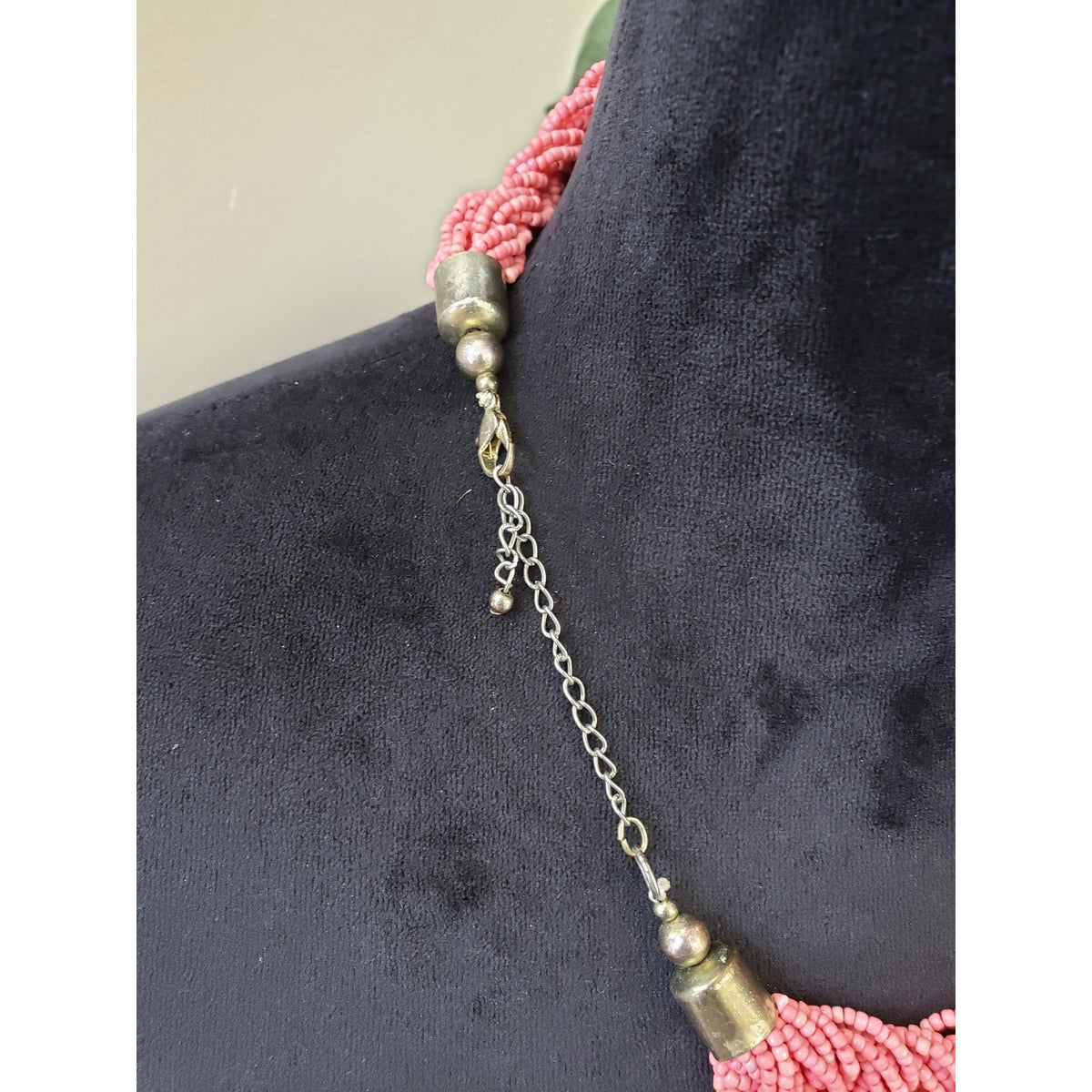 Womens Braided Coral Seed Bead Chunky Torsade Collar Necklace Jewelry w/ Lobster