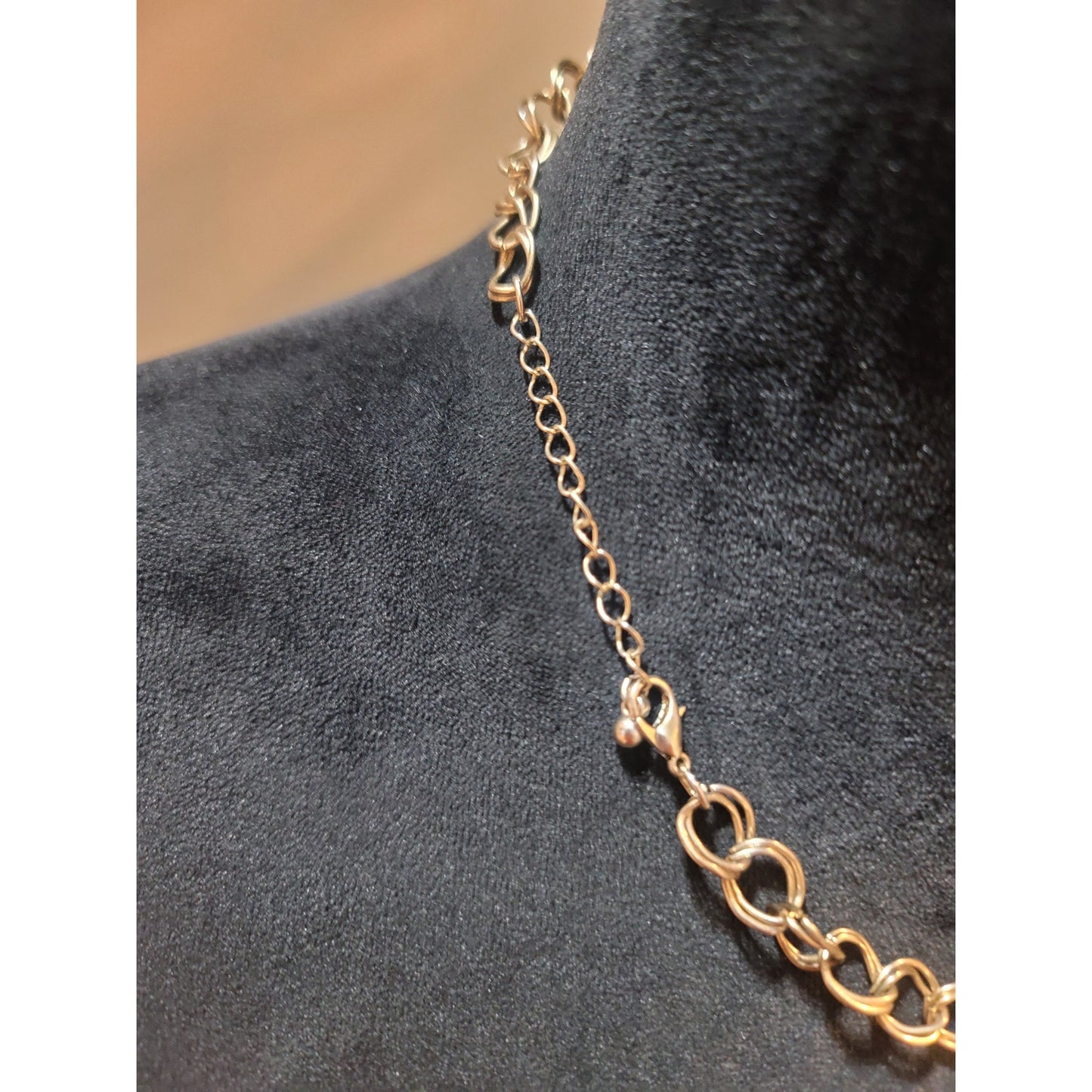 Women Statement Necklace With Turquoise Beads Black Drops And Lobster Clasp Lock