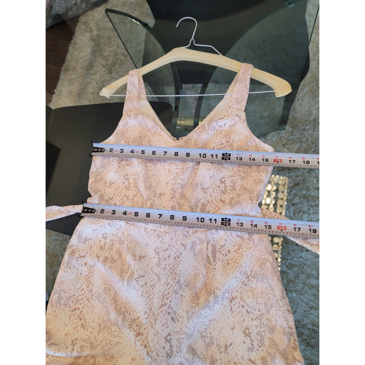 LOFT Outlet Snake Print Jumpsuit Women's Size 2 Beige Wide Leg Summer Romper